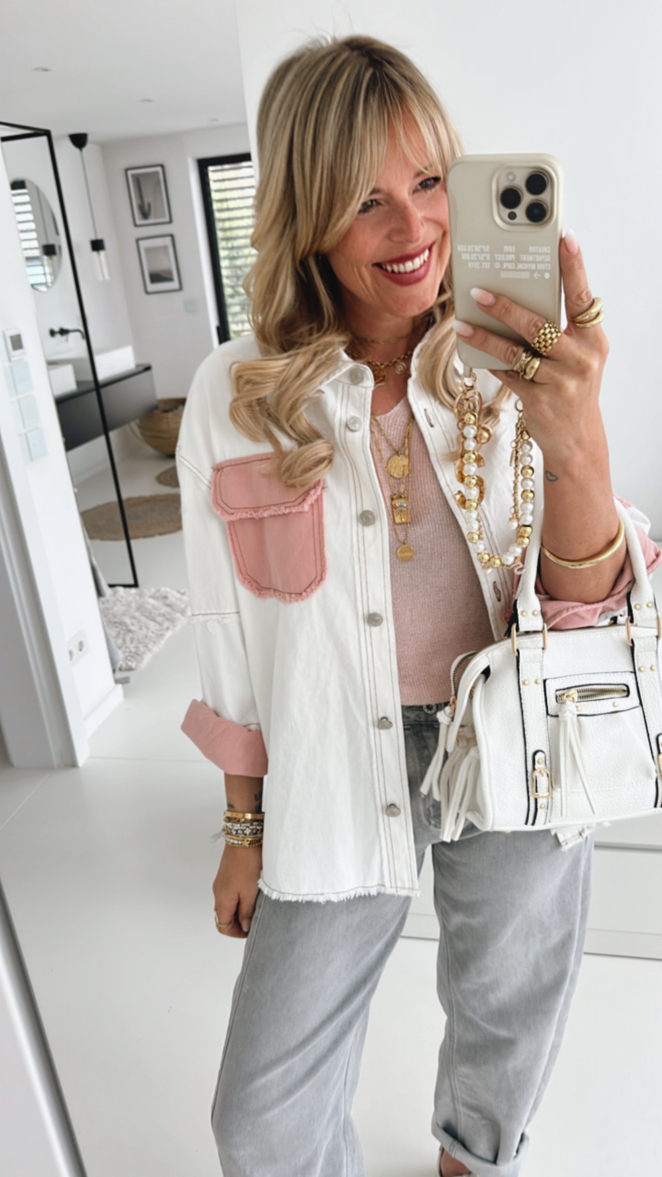 Denim Hemd Jacke Bicolor