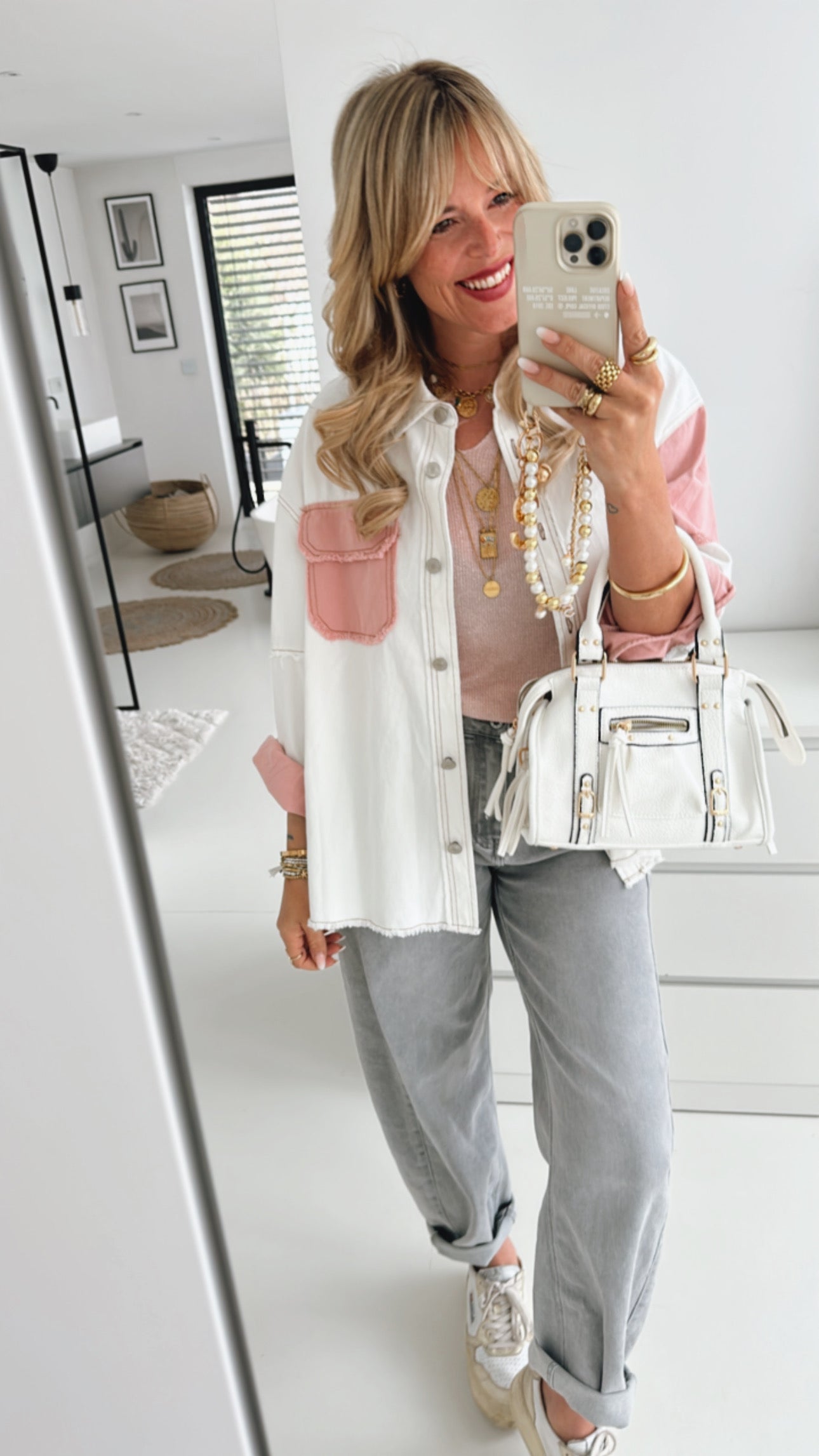 Denim Hemd Jacke Bicolor