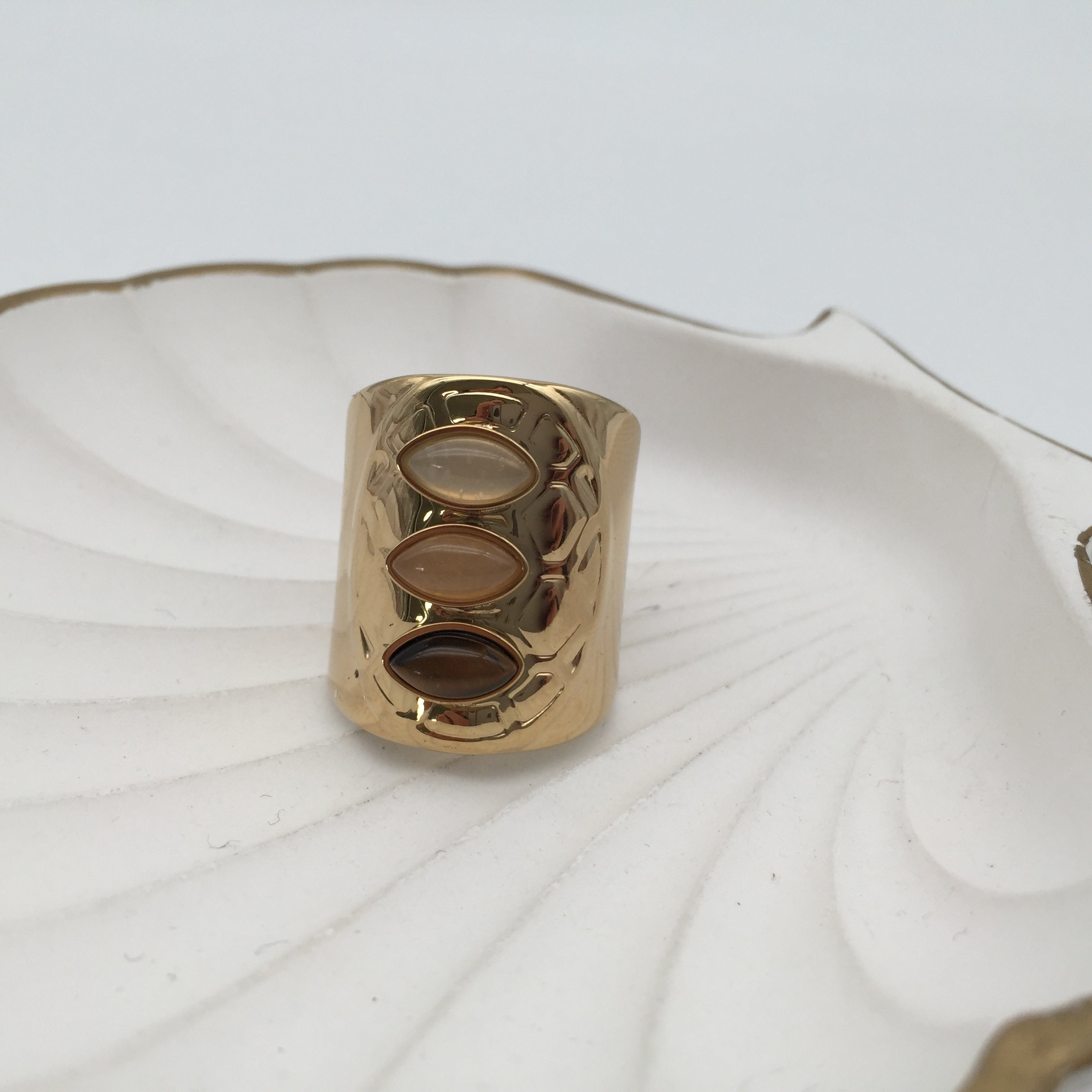 Tall Ring Triple stones