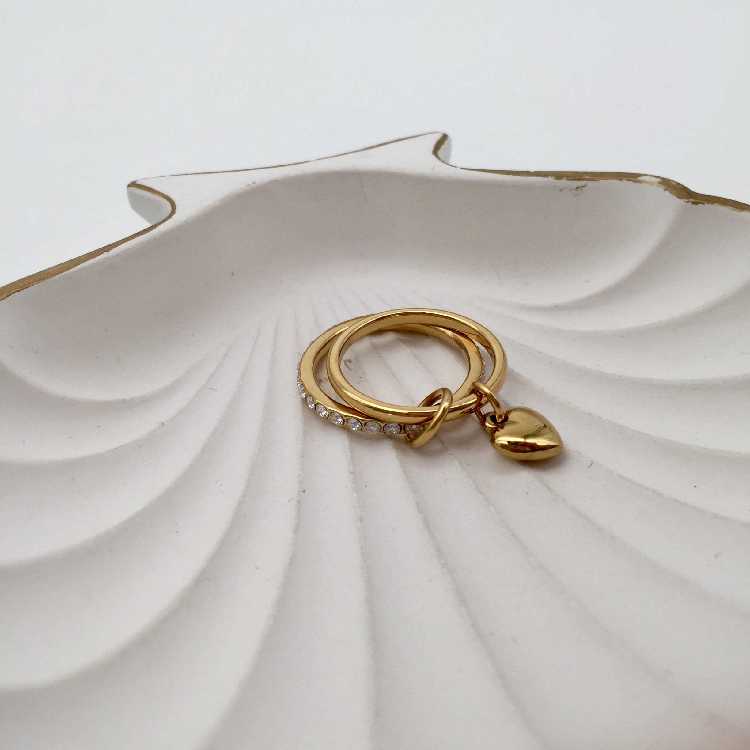 Double Ring Hanging Heart