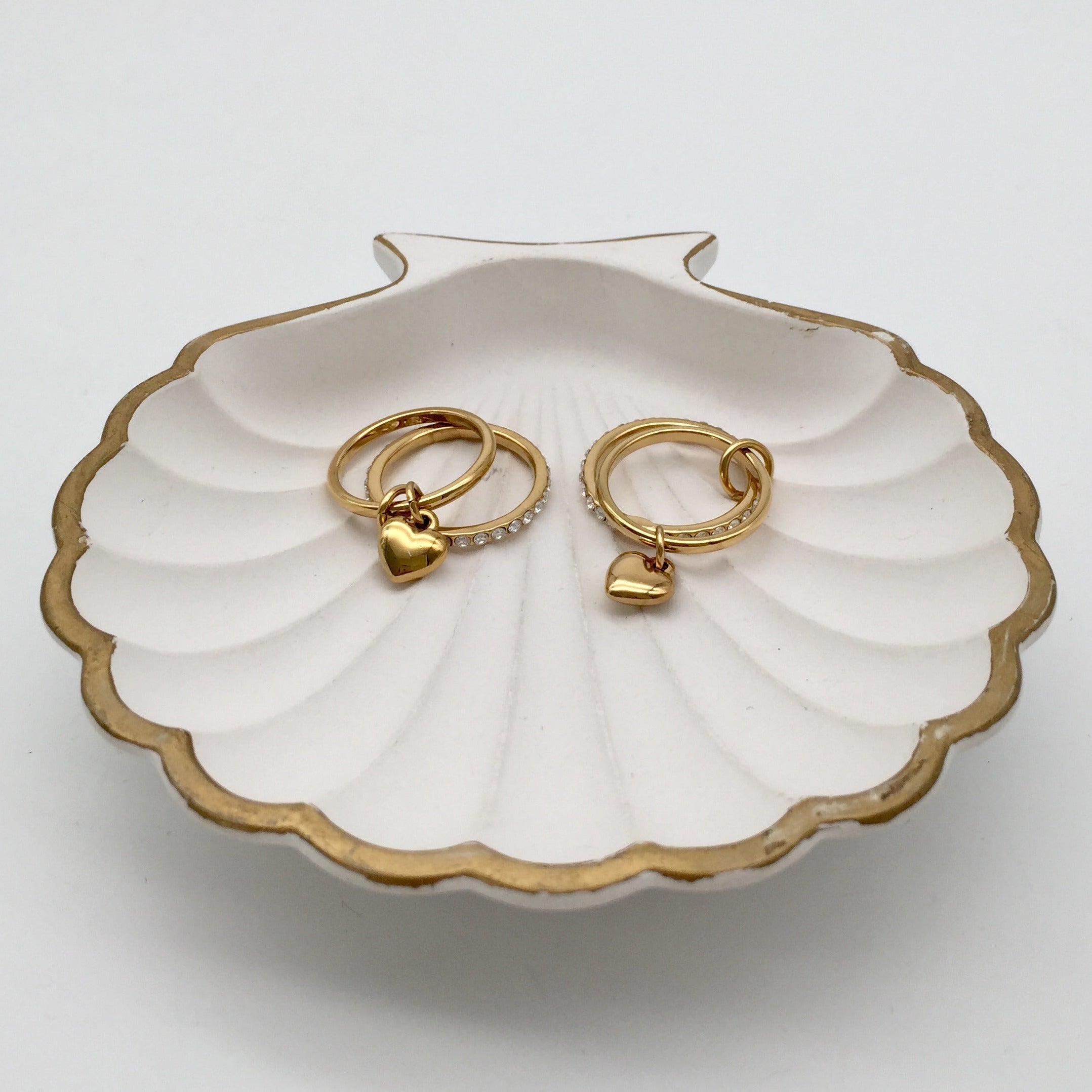 Double Ring Hanging Heart