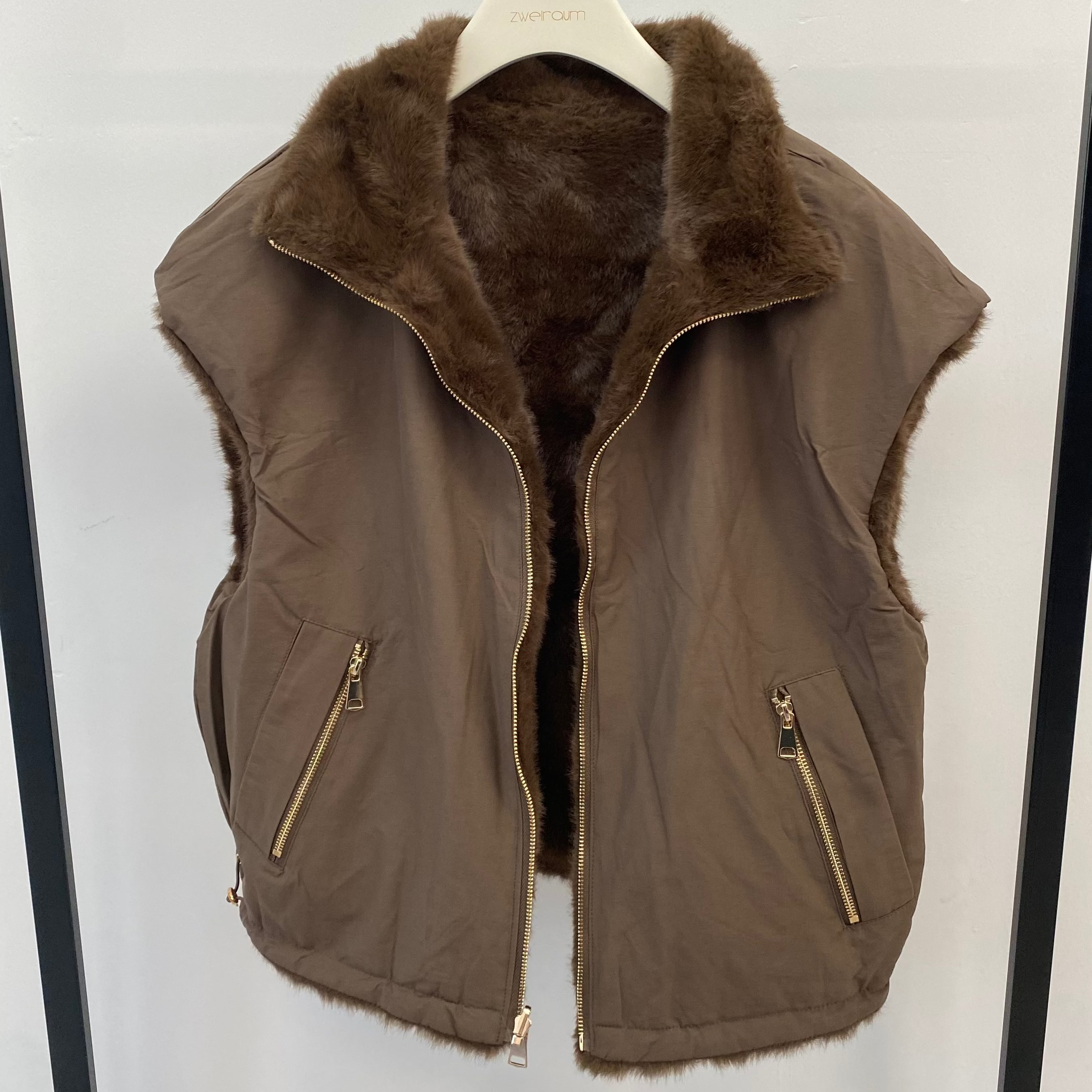 Faux Fur Weste zum Wenden