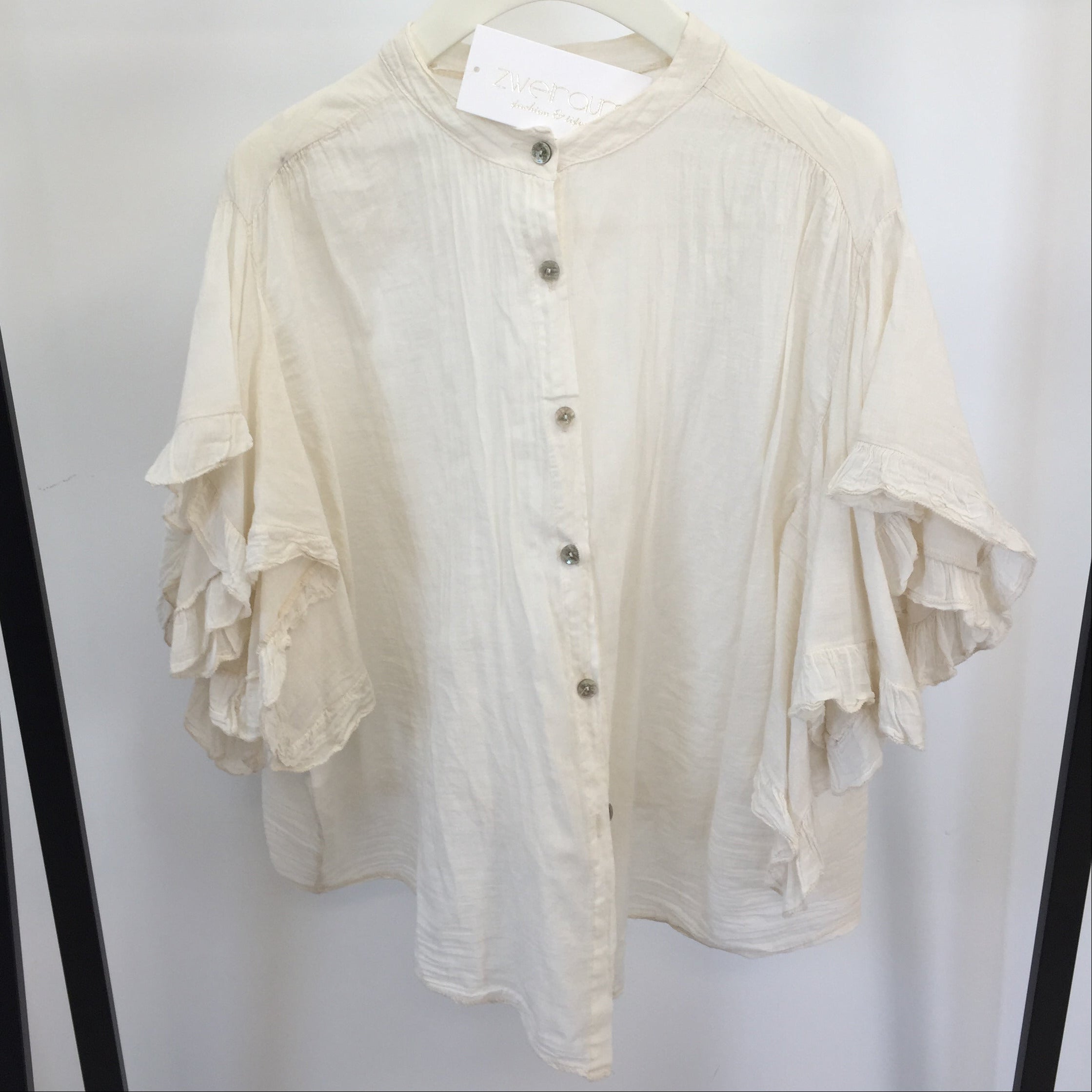 Transparent Shirt Rüschenarm