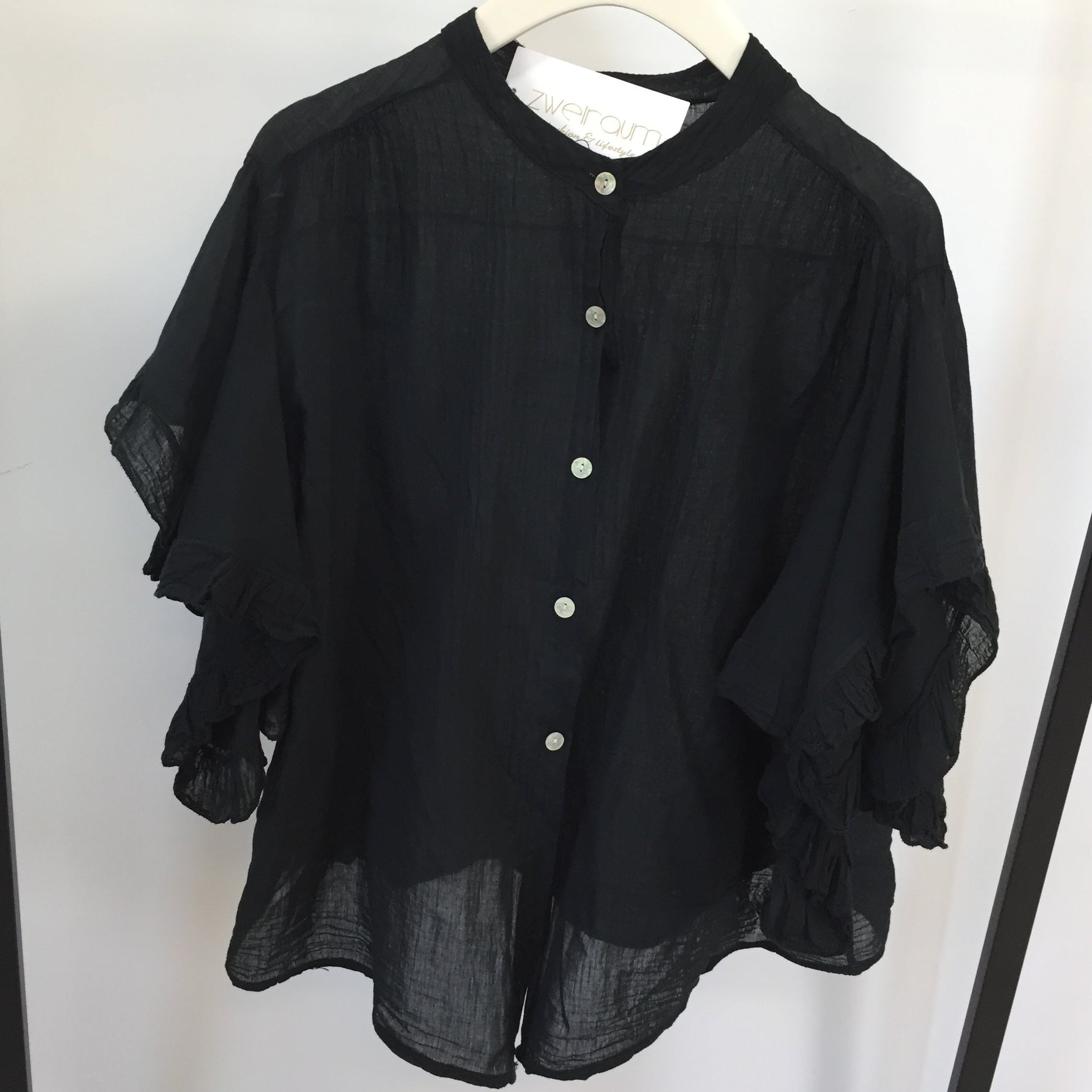 Transparent Shirt Rüschenarm