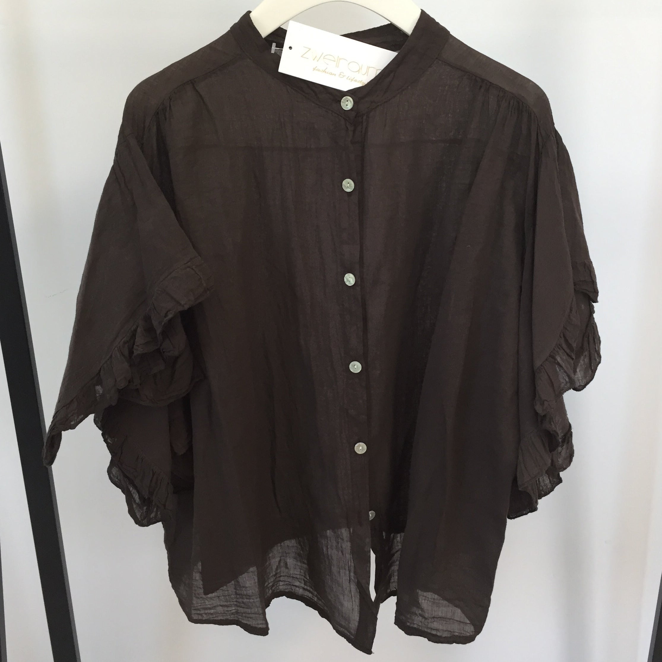 Transparent Shirt Rüschenarm