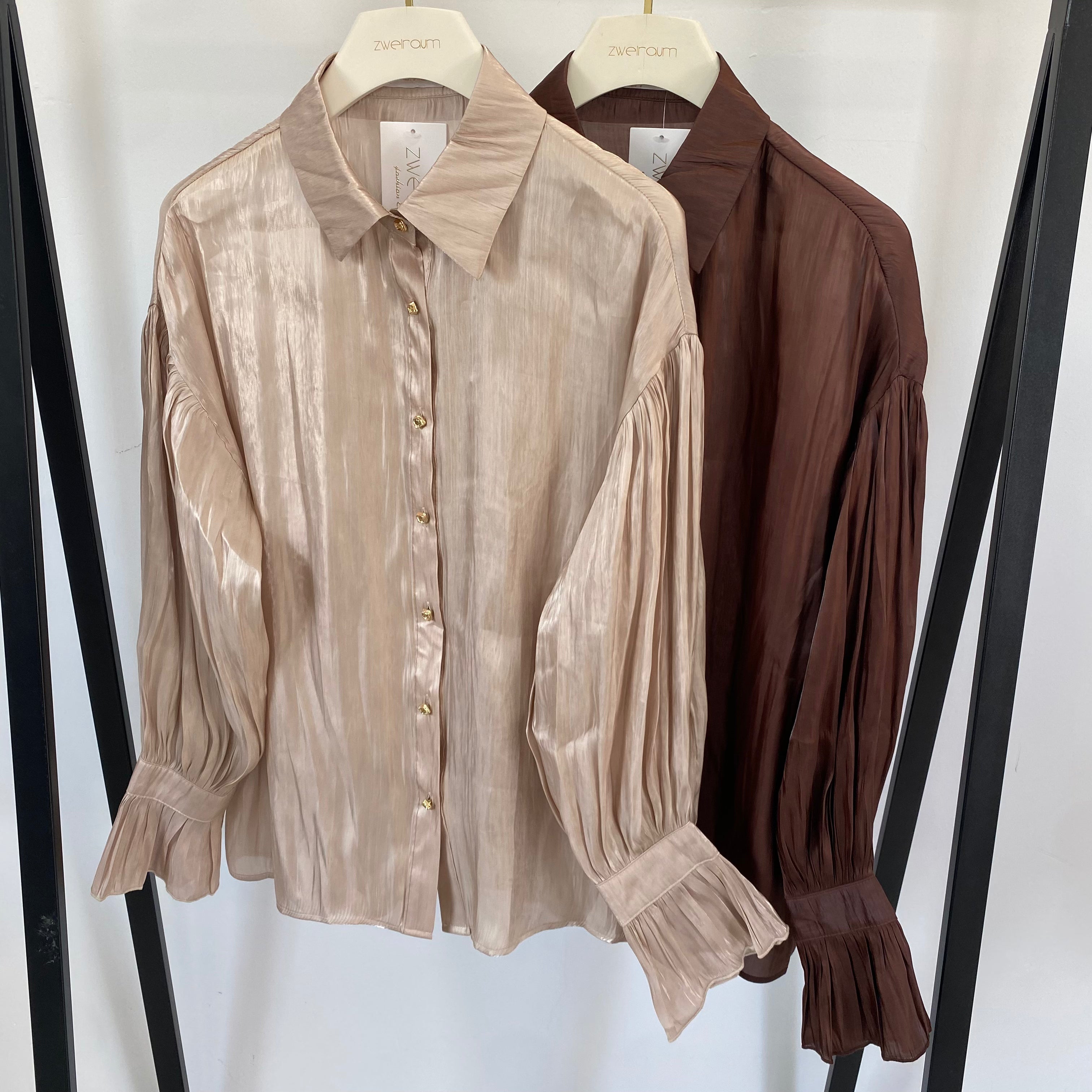 Schimmer Bluse Statement Ärmel