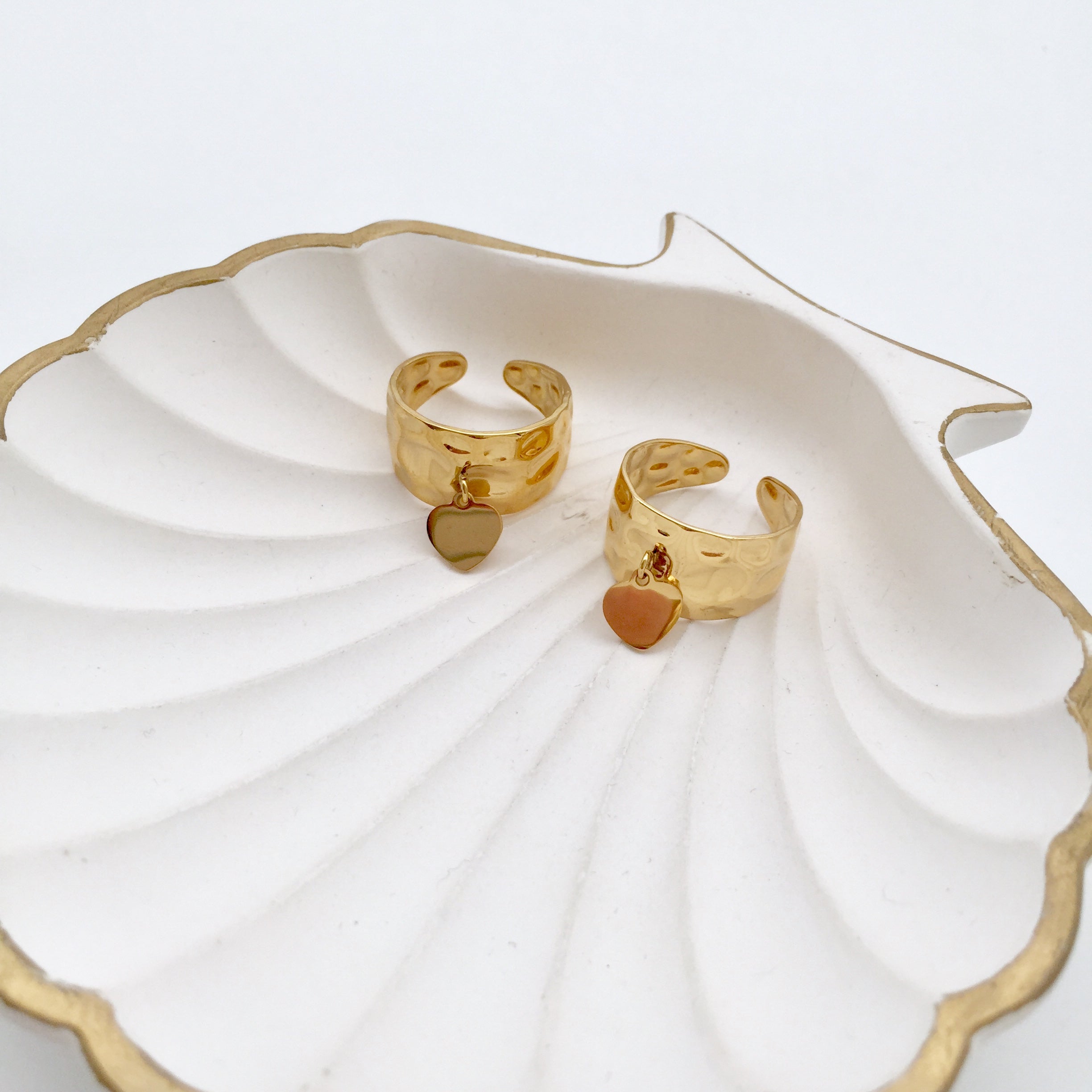 Ring Structured mit Herz Anhänger