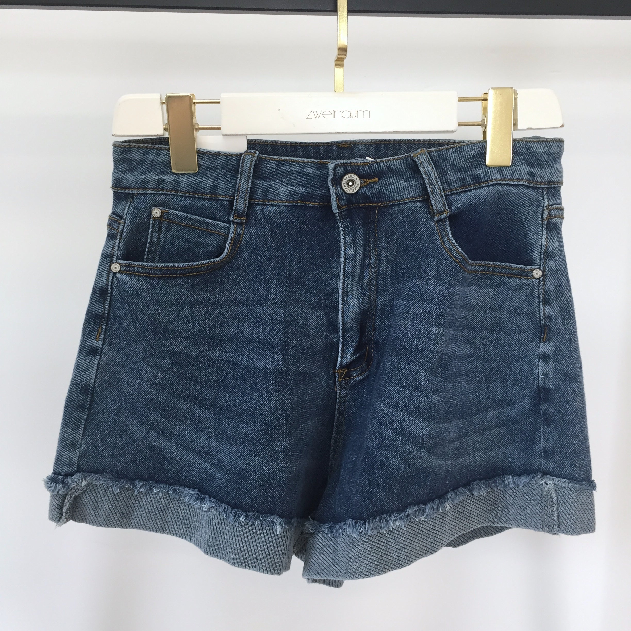 Jeans Shorts mit Umschlag