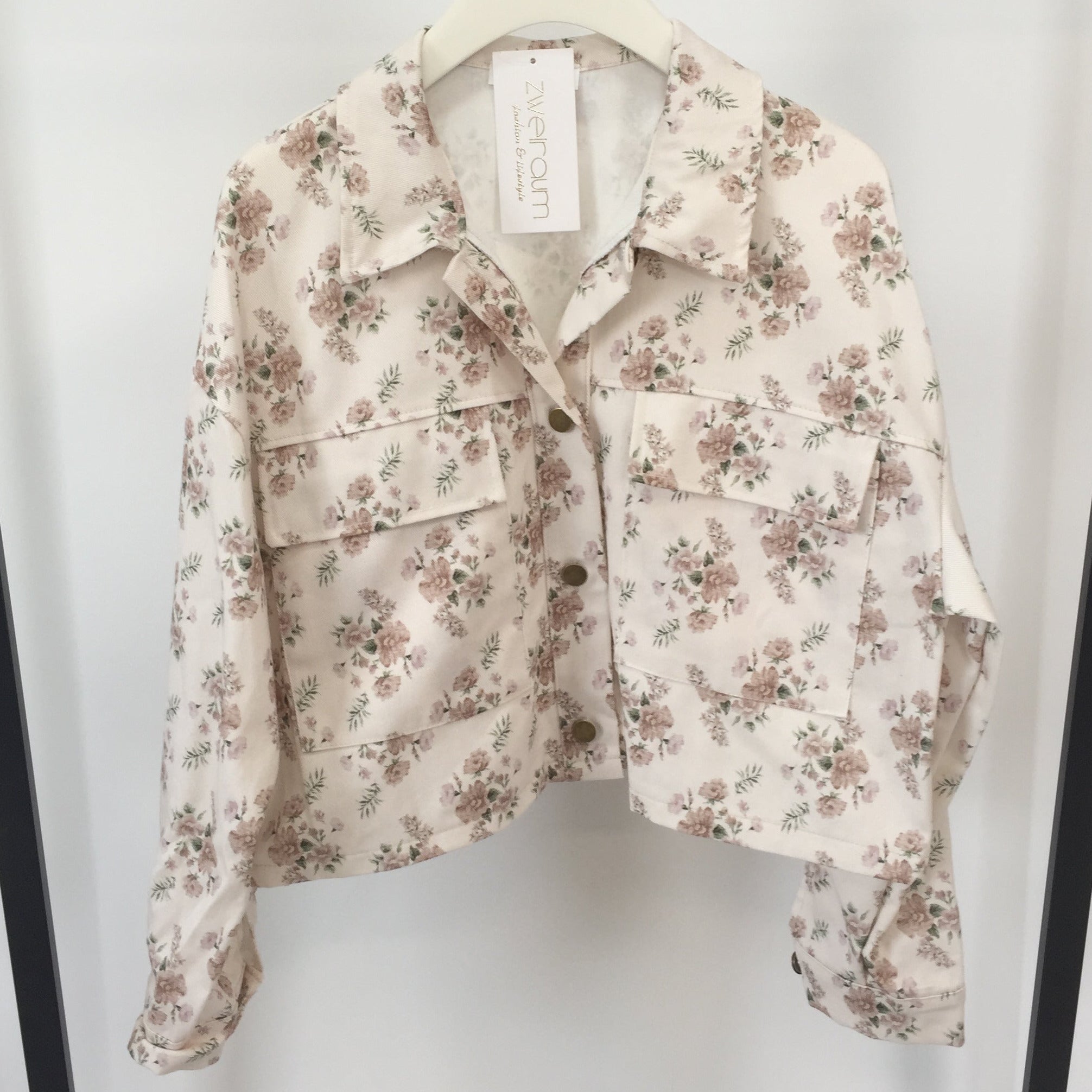 Cropped Jacke Blümchen