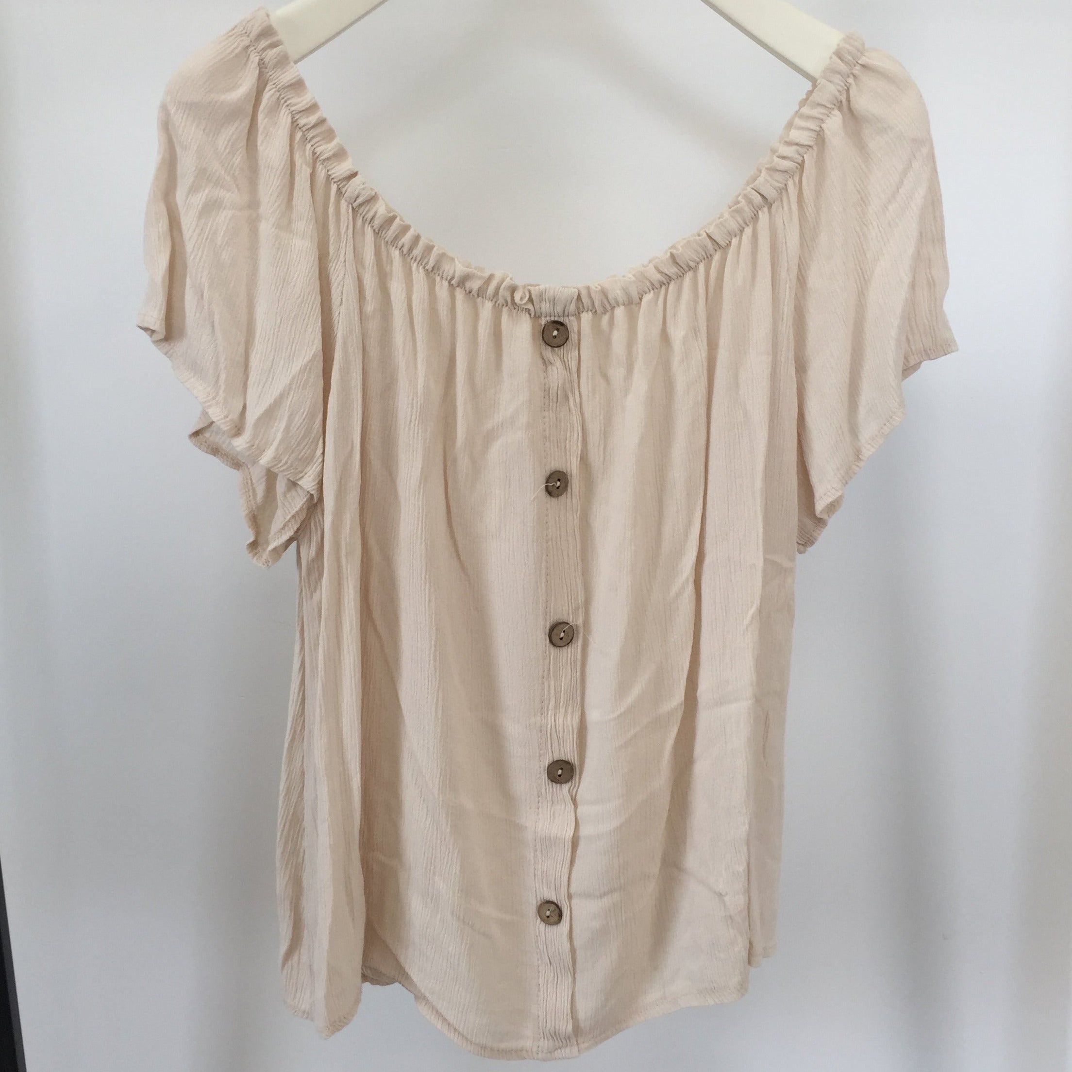 Offshoulder Oberteil Button
