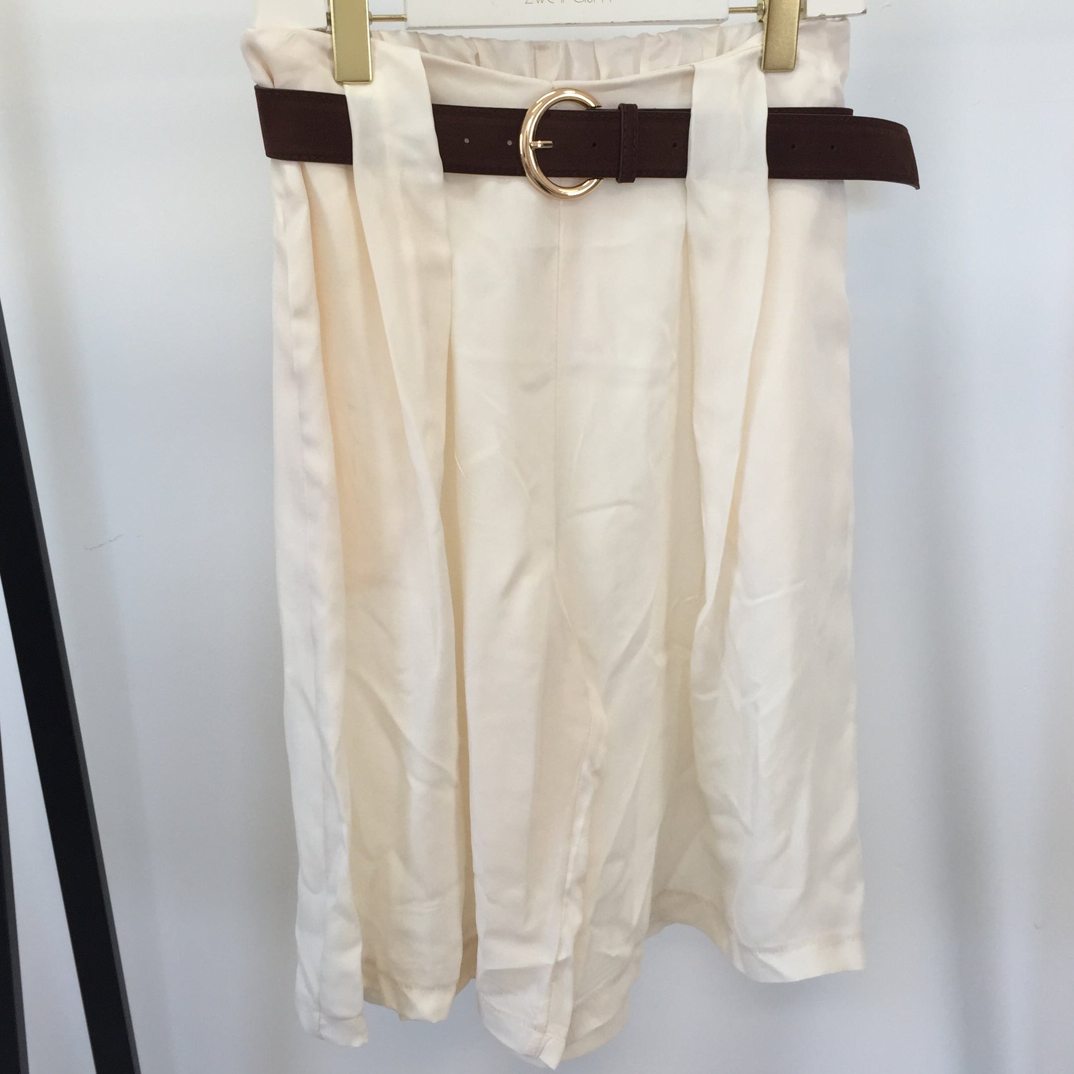 Midi Hose Seidenoptik mit Gürtel