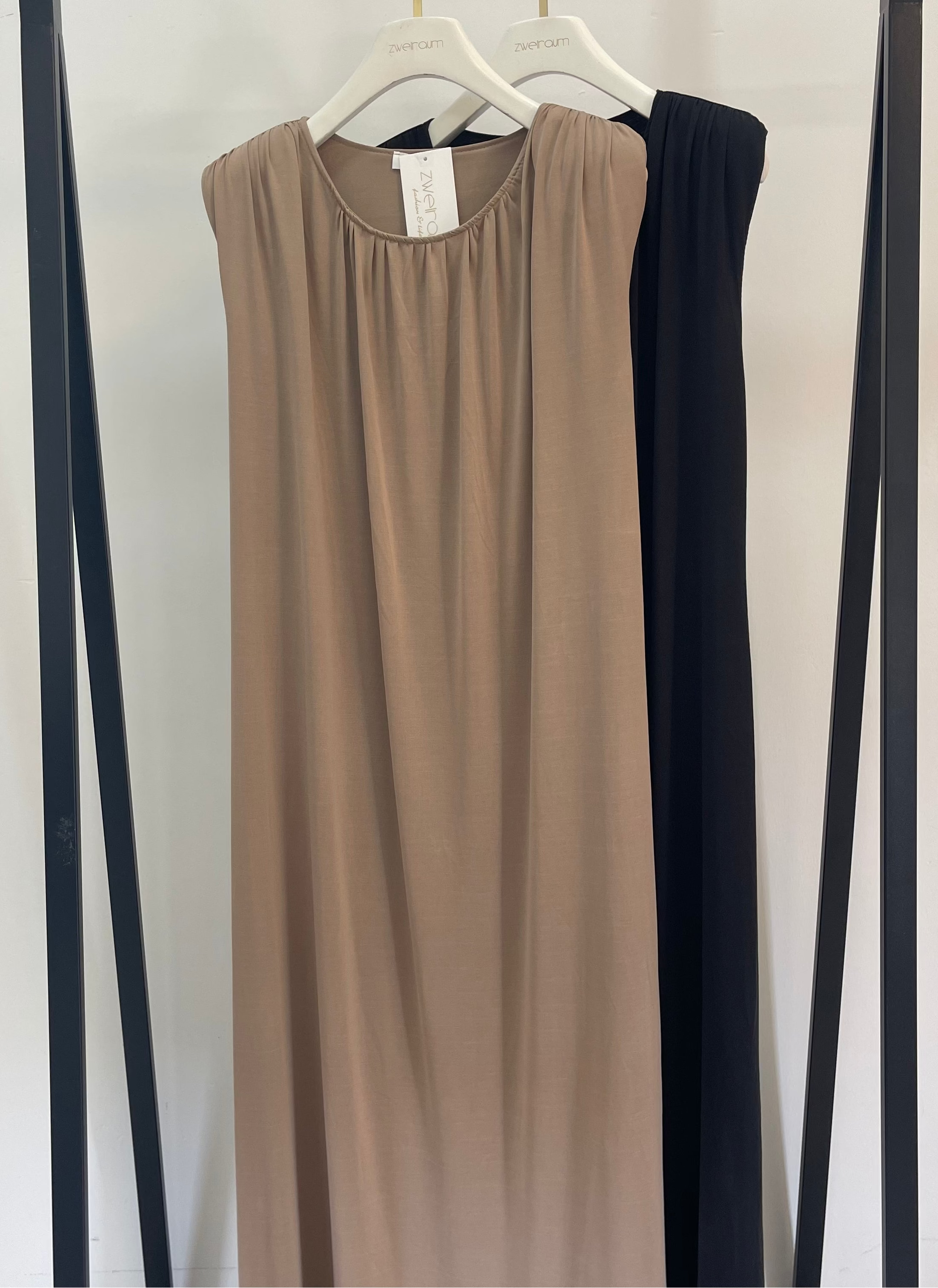 Wide Long Kleid Schulterpolster