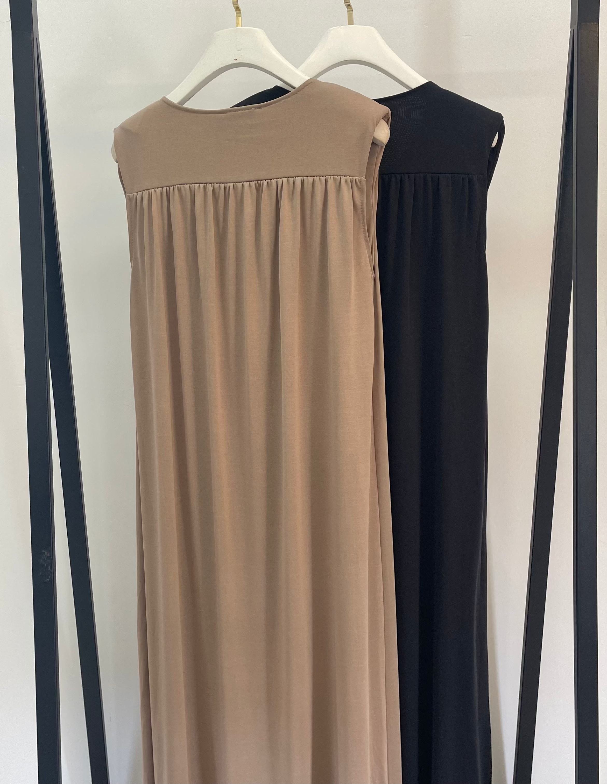 Wide Long Kleid Schulterpolster