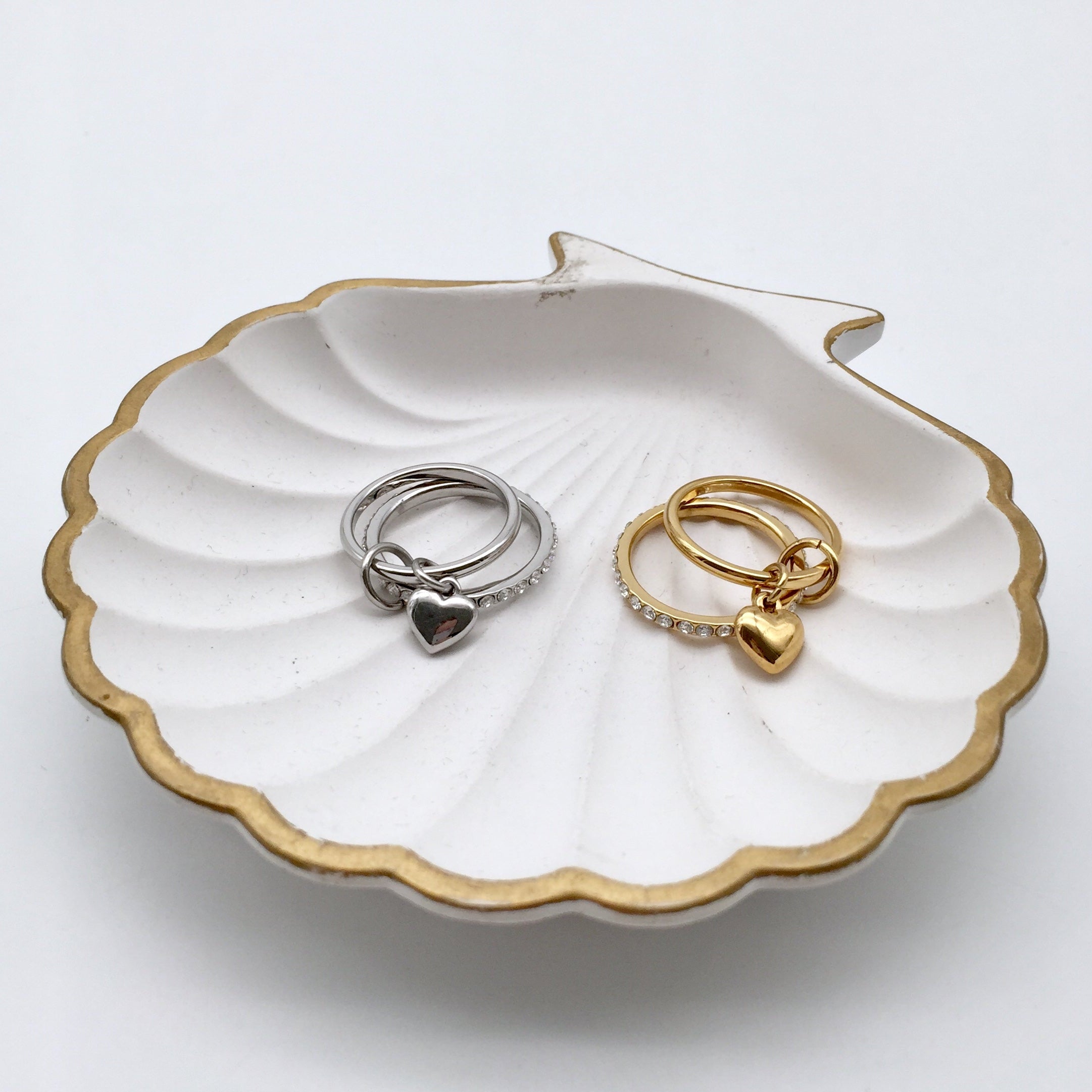 Double Ring Hanging Heart