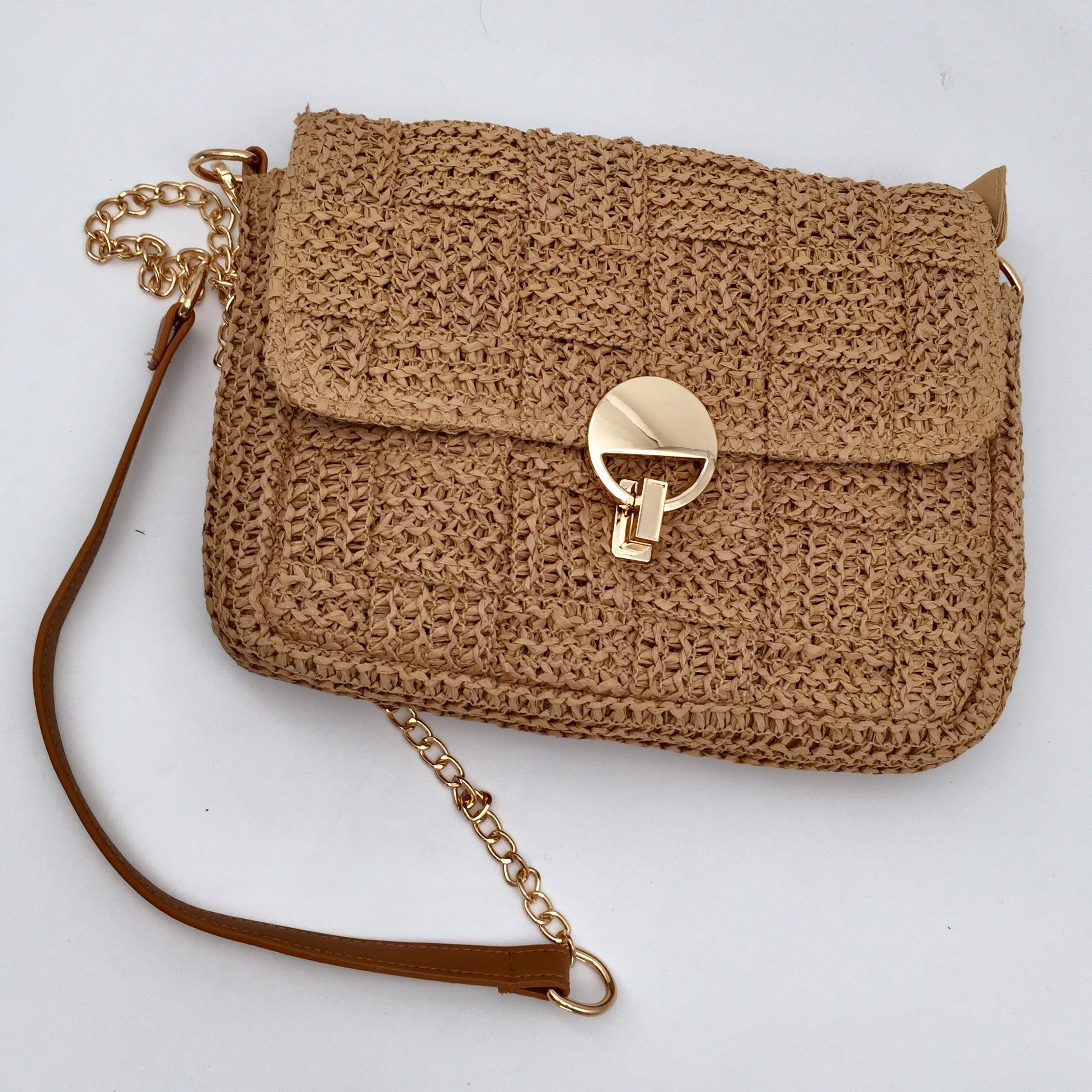 Midi Bast Tasche Weave