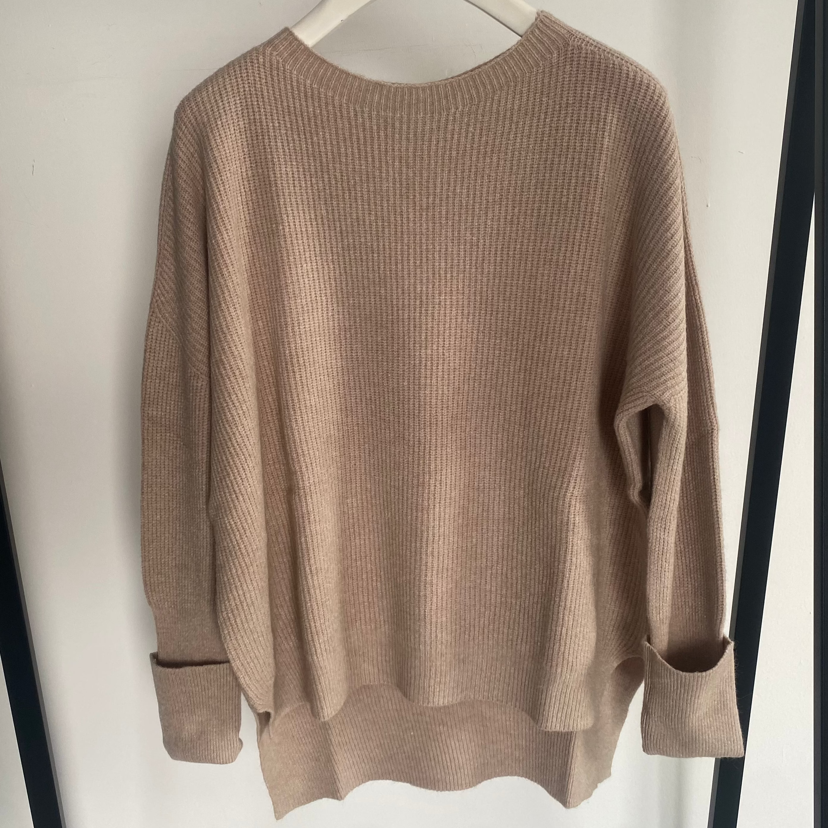 Ribbed Strick Pulli Umschlagarm