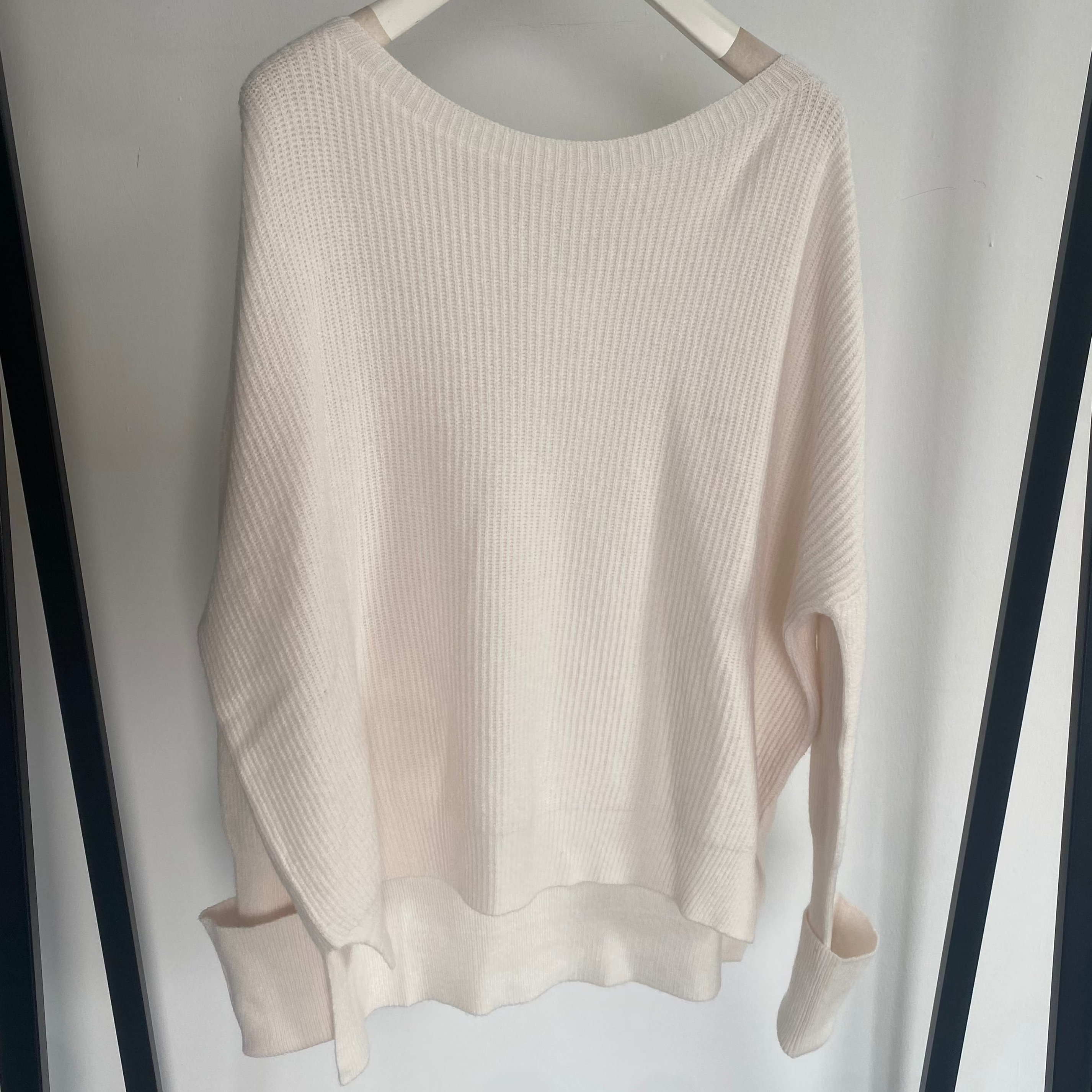 Ribbed Strick Pulli Umschlagarm