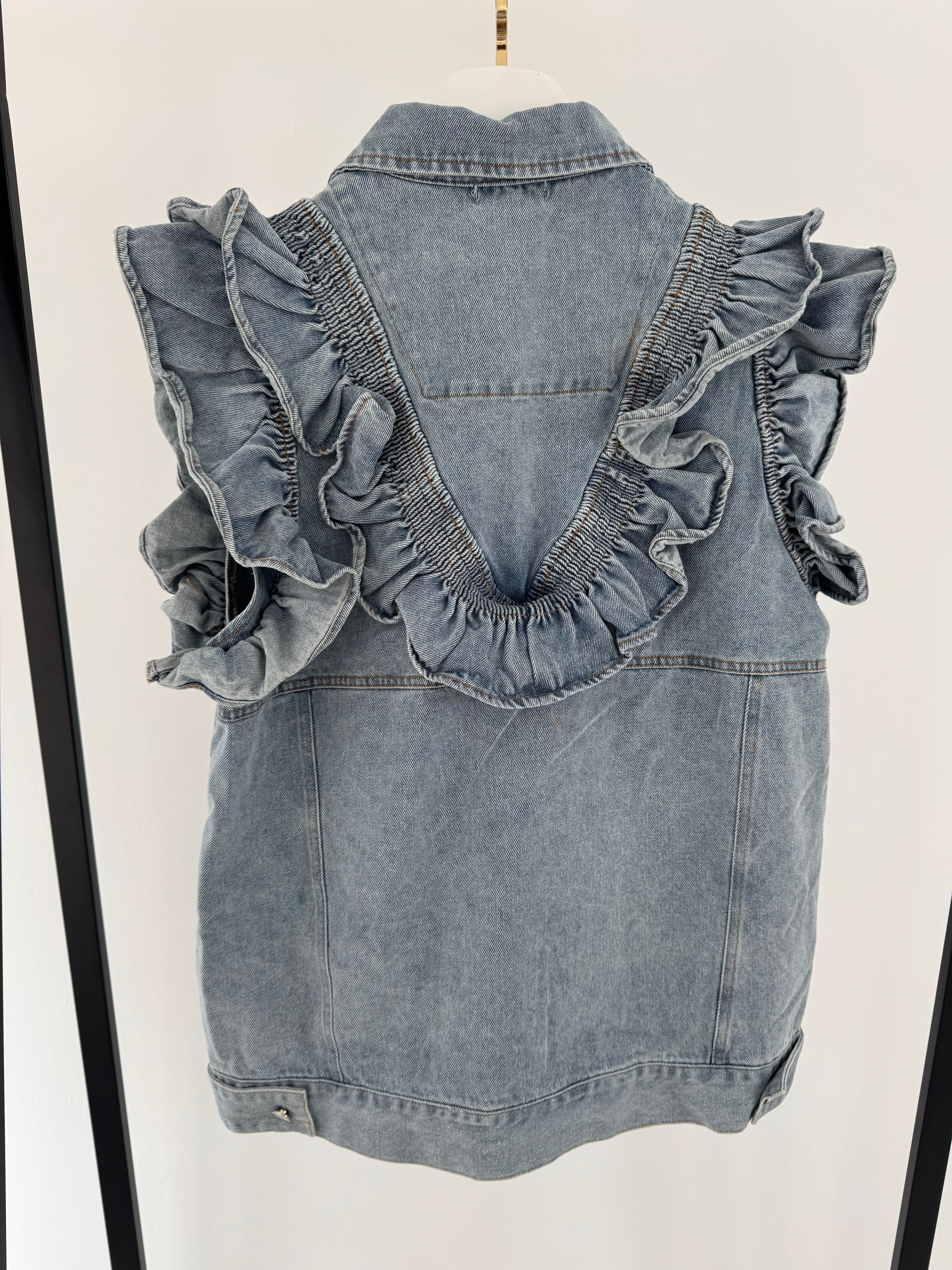 Jeans Weste mit Rüschen