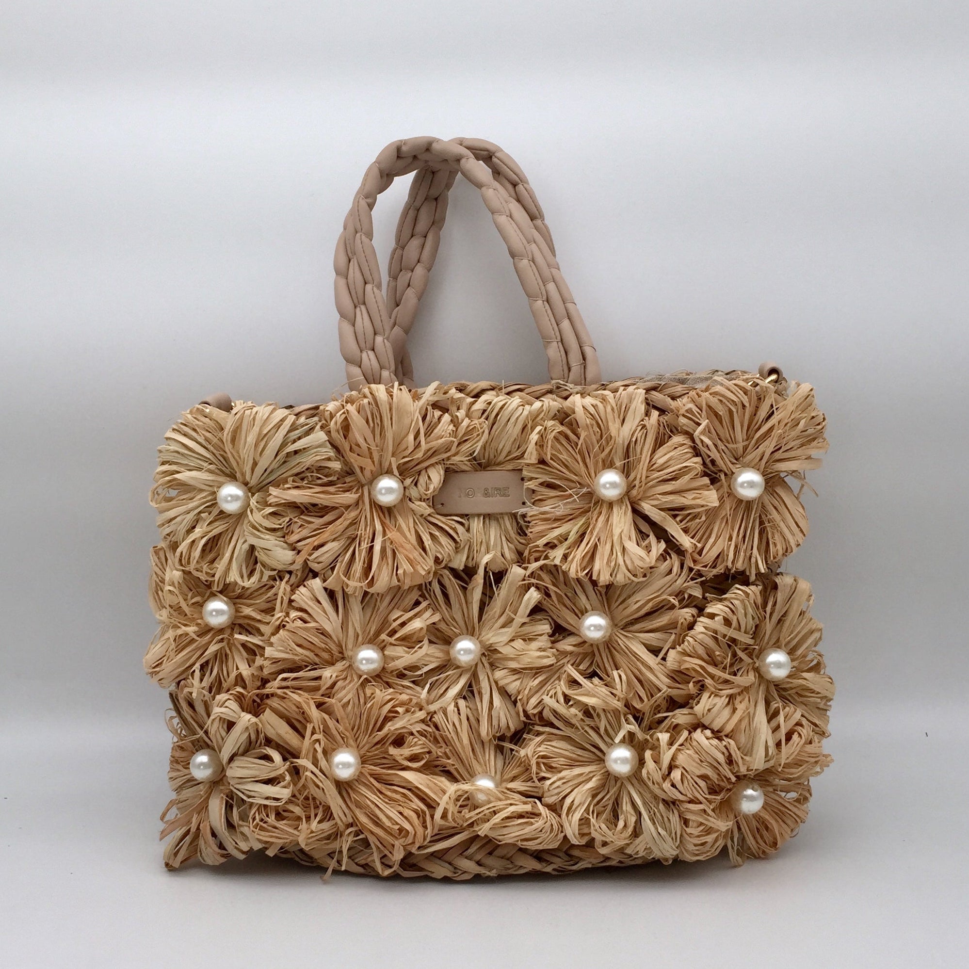 Bast Tasche Flower Pearls