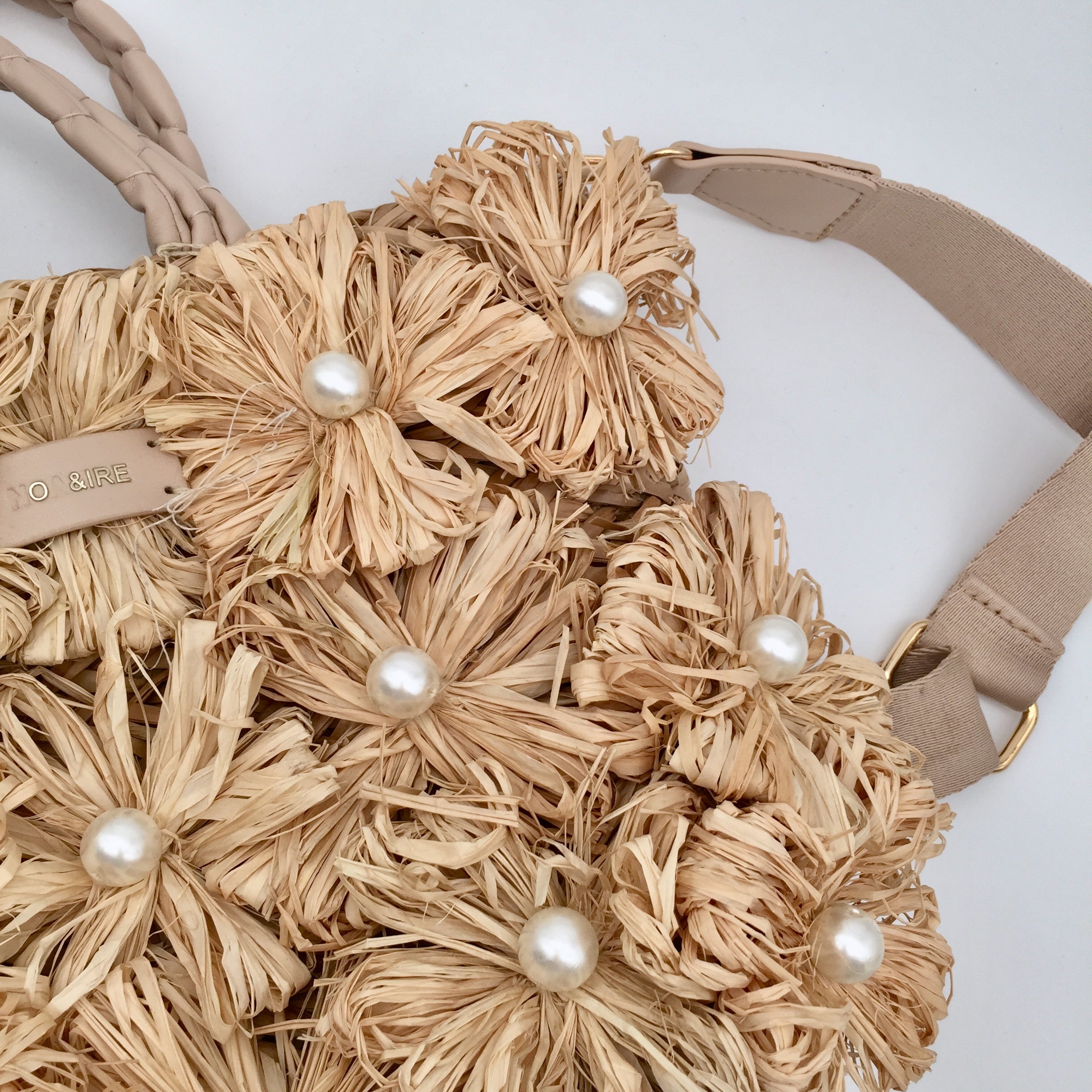 Bast Tasche Flower Pearls