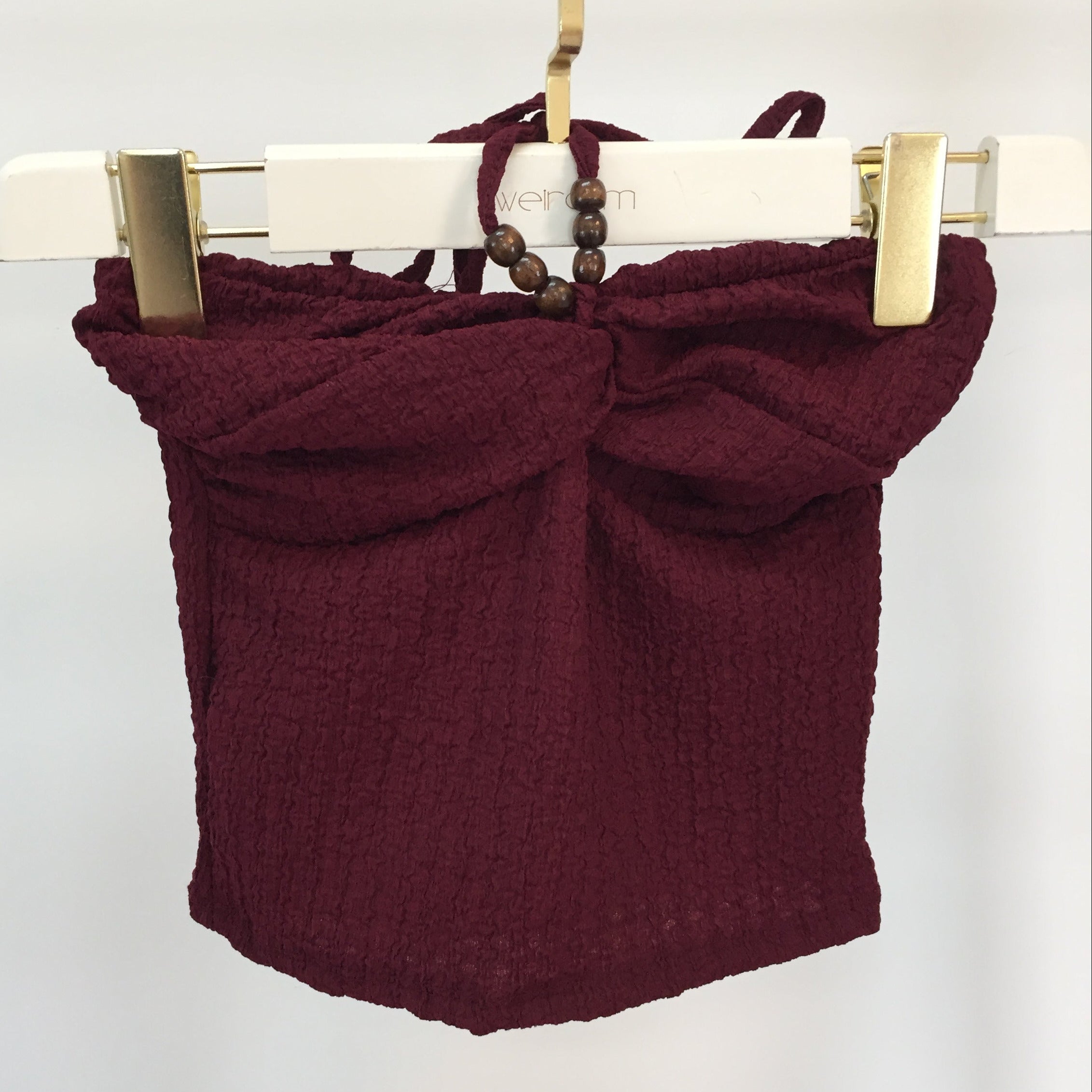 Bandeau Crinkle Top Pearls