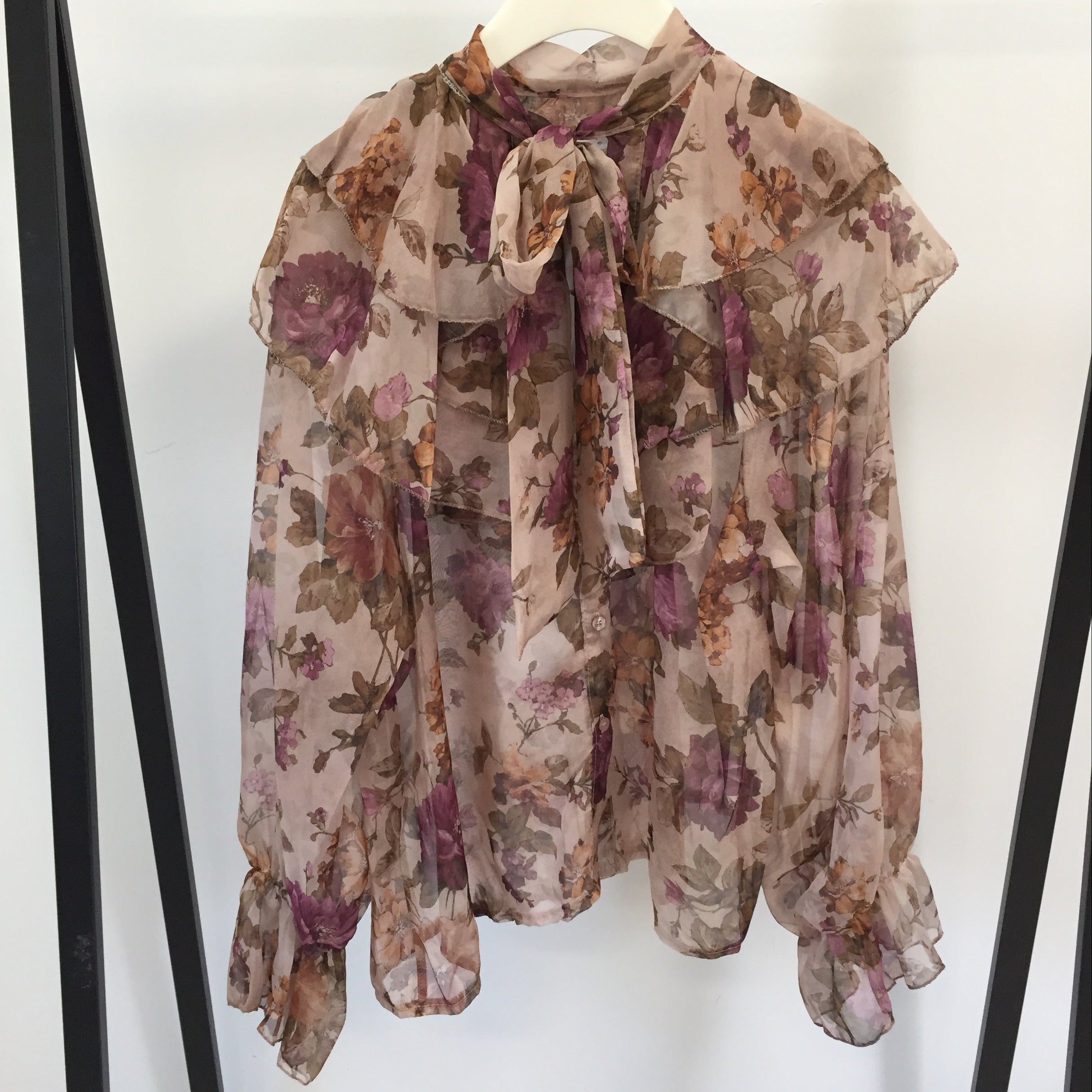 Blumen Bluse Ruffels