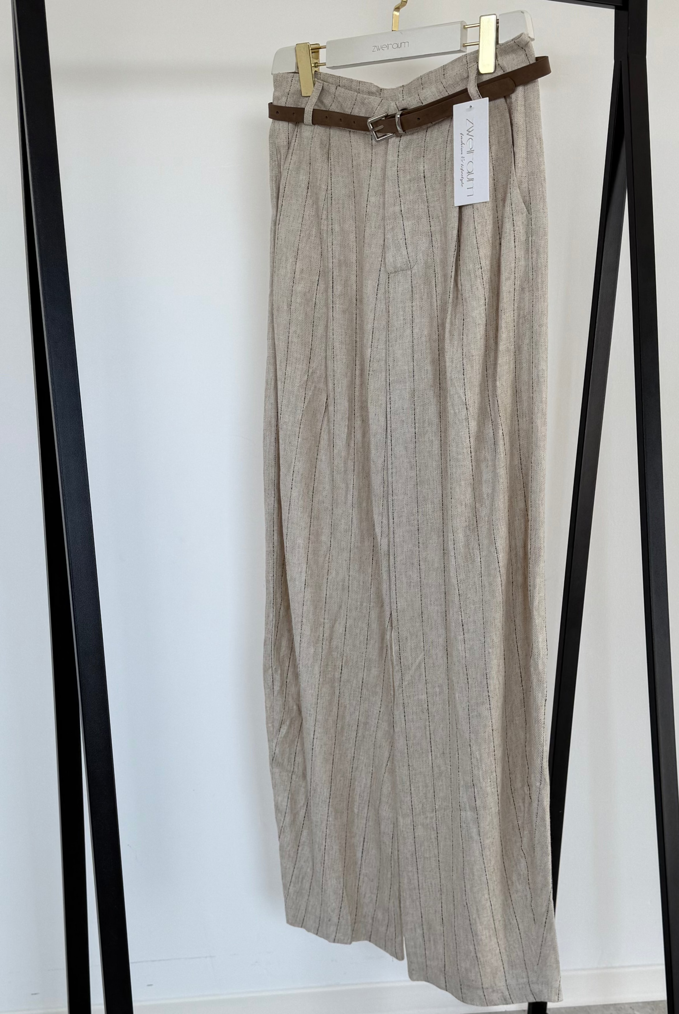 Hose Pin Stripe Leinenoptik
