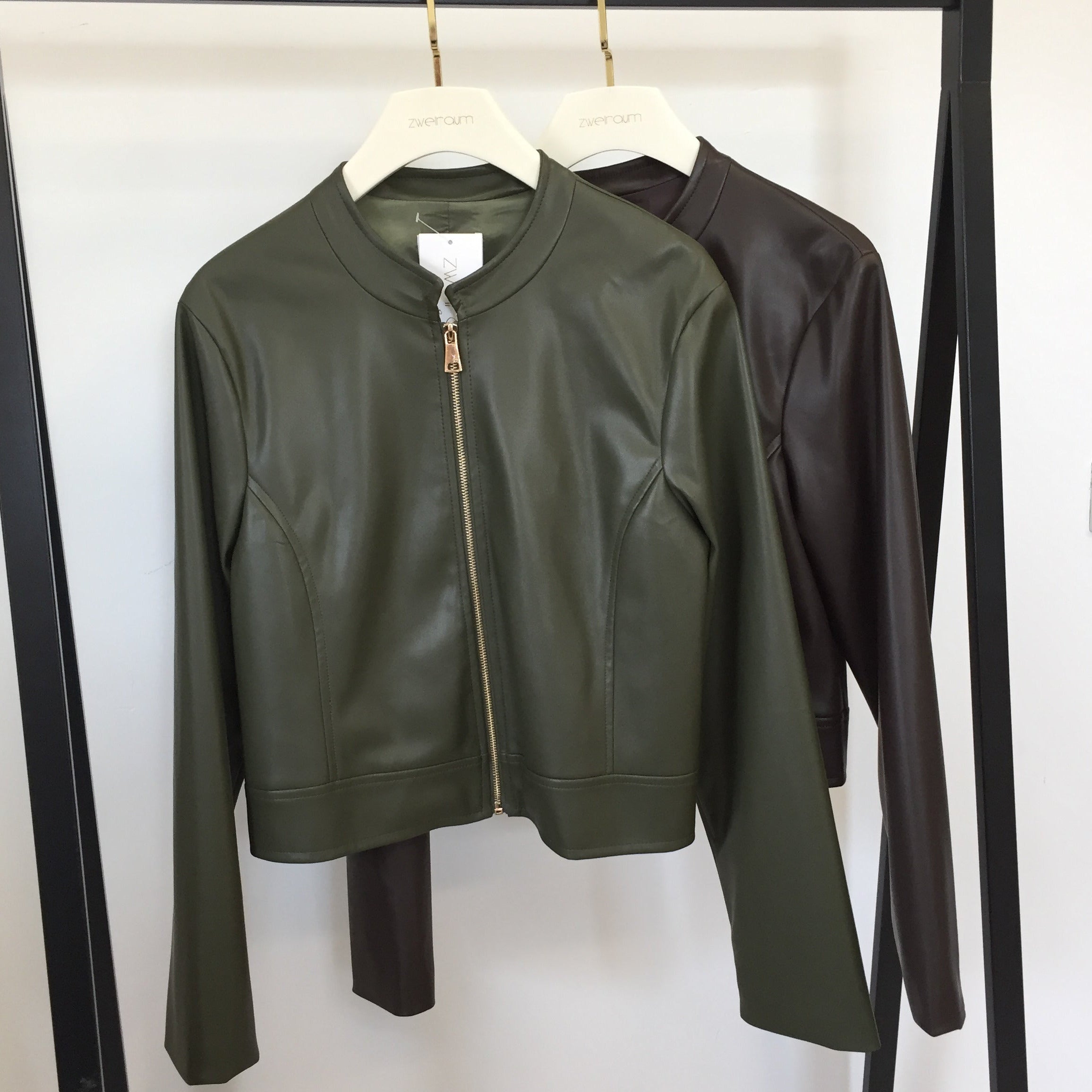 Cropped Jacke Lederoptik