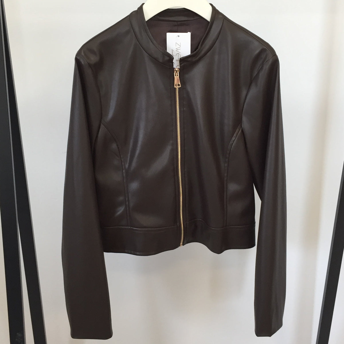 Cropped Jacke Lederoptik