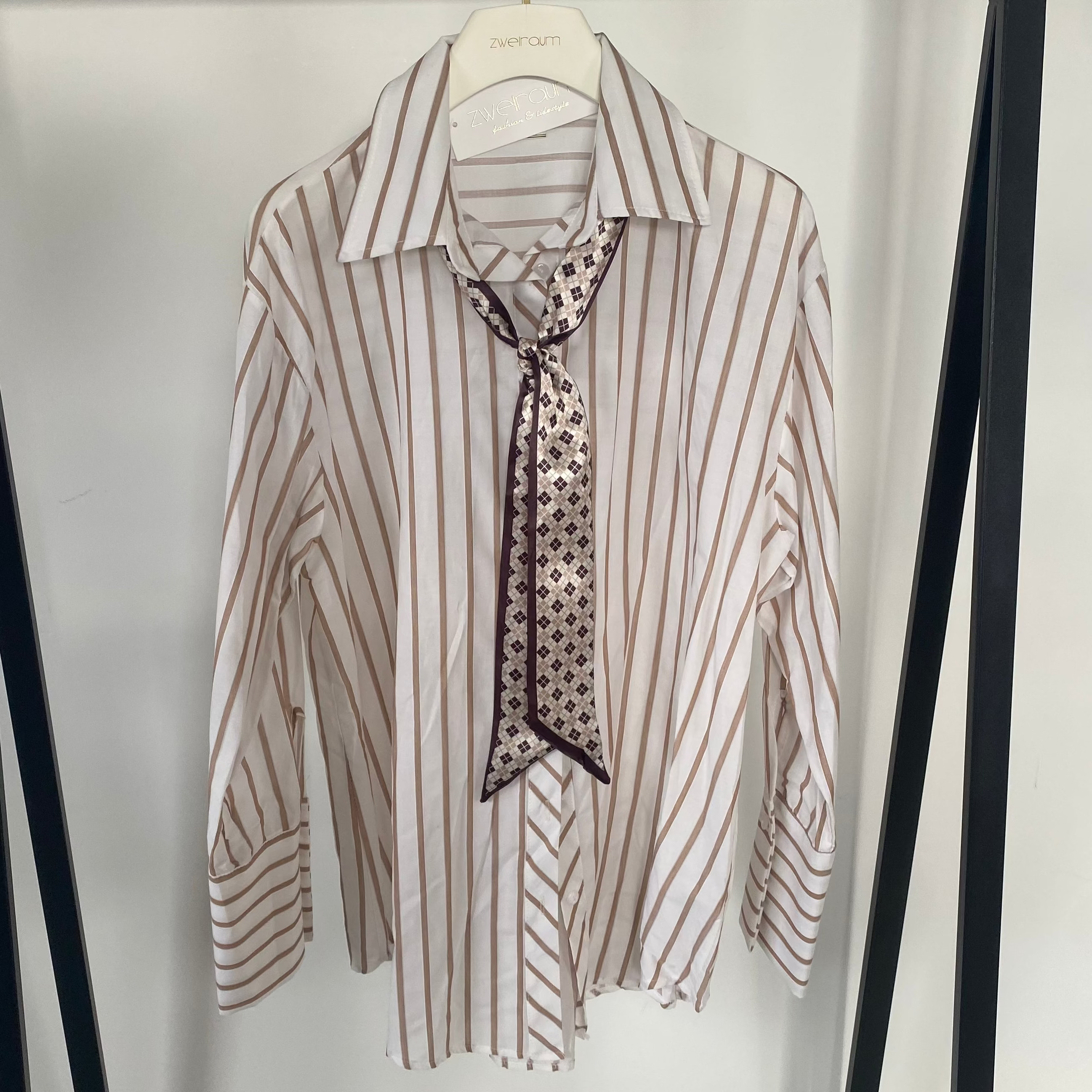 Hemd Bluse Neck Tie Stripes