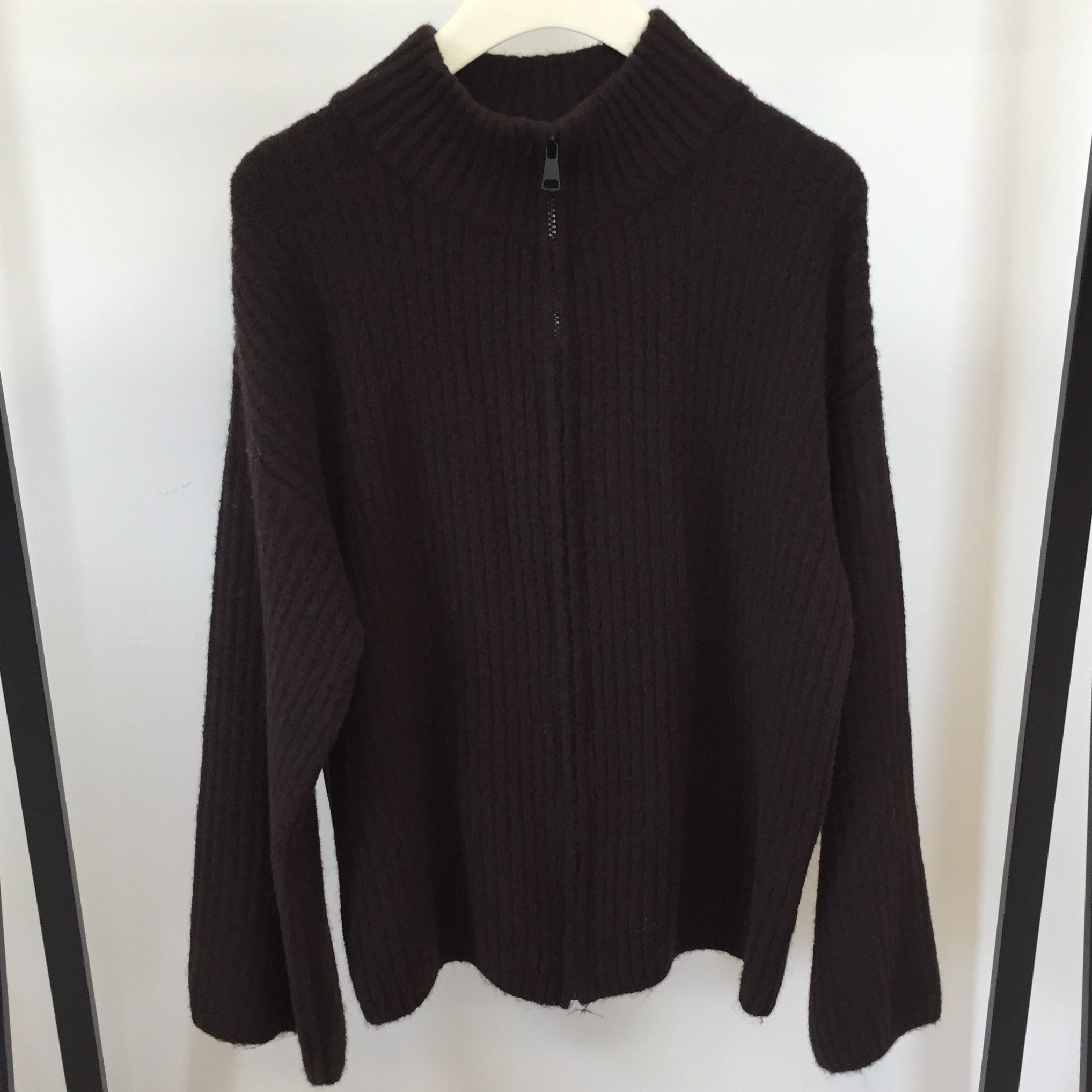 Loose Strick Jacke mit Zipper
