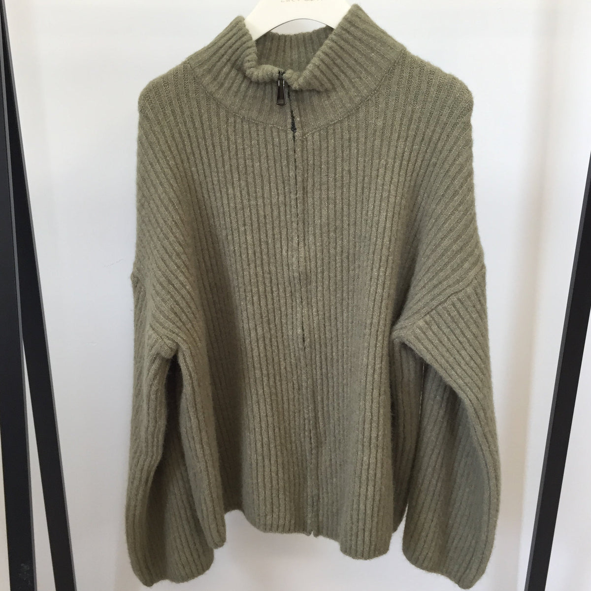 Loose Strick Jacke mit Zipper