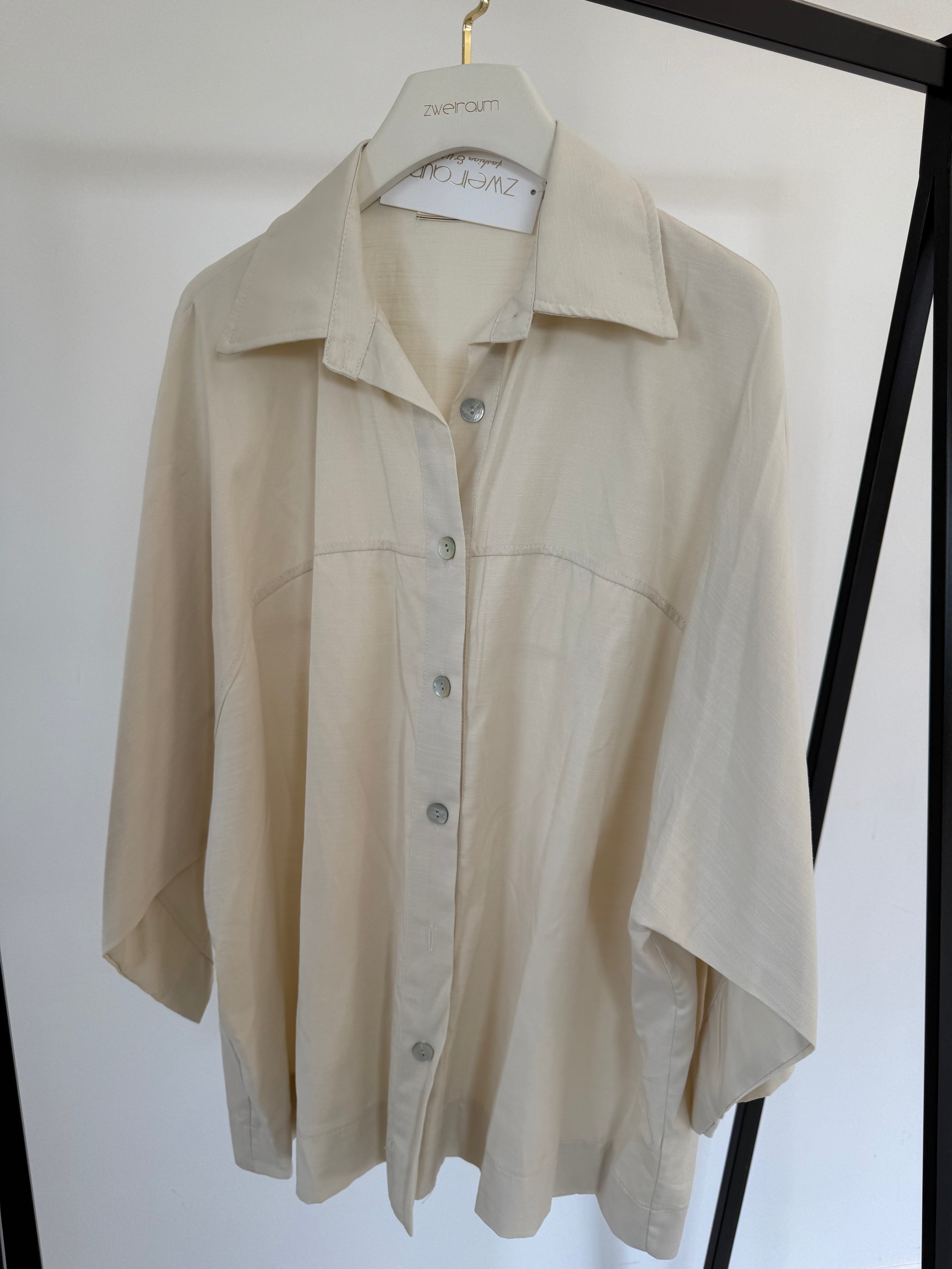 Hemd Bluse Oversize Dreiviertelarm