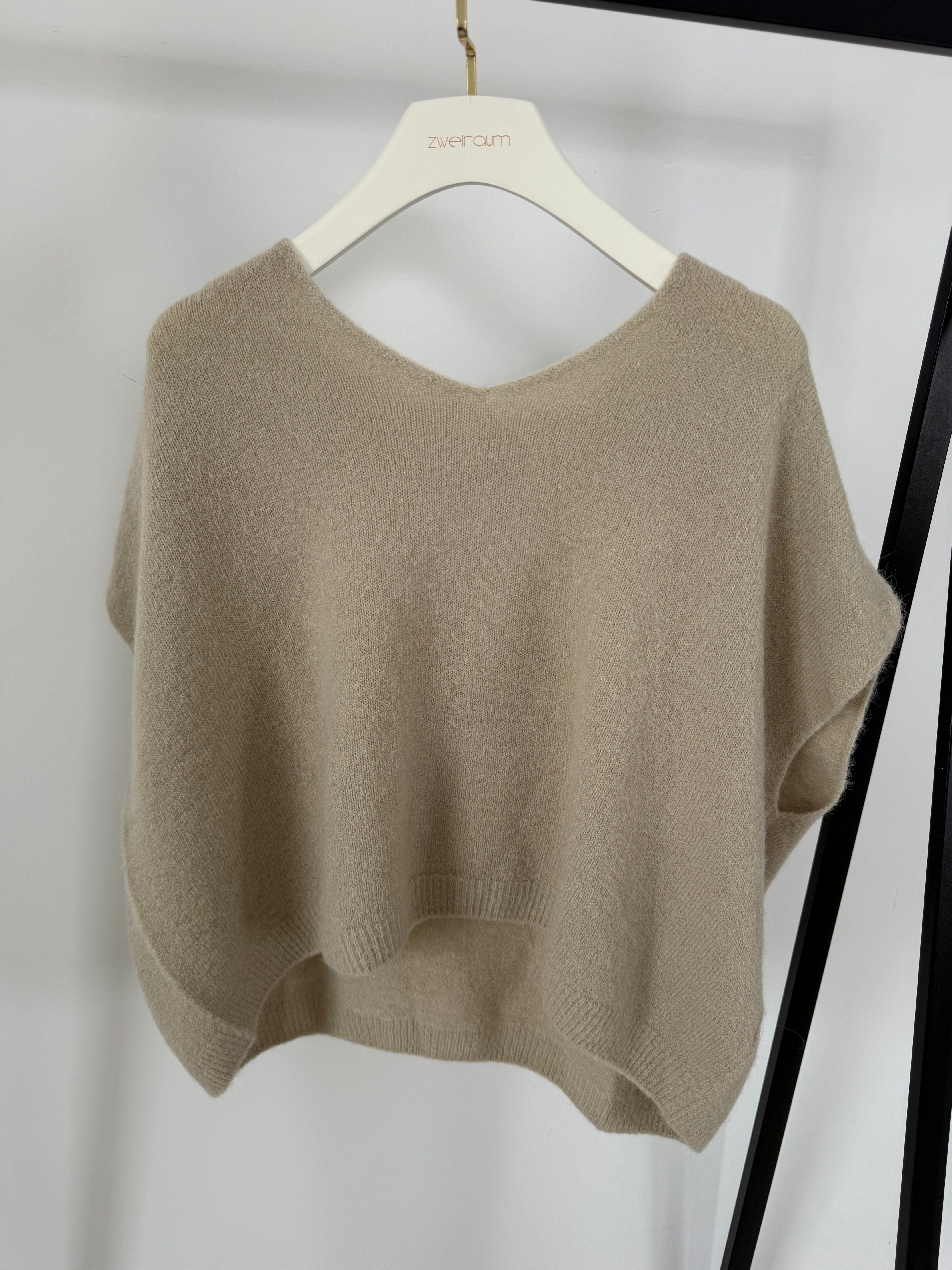 Midi Strick Pullunder Loose V-Neck