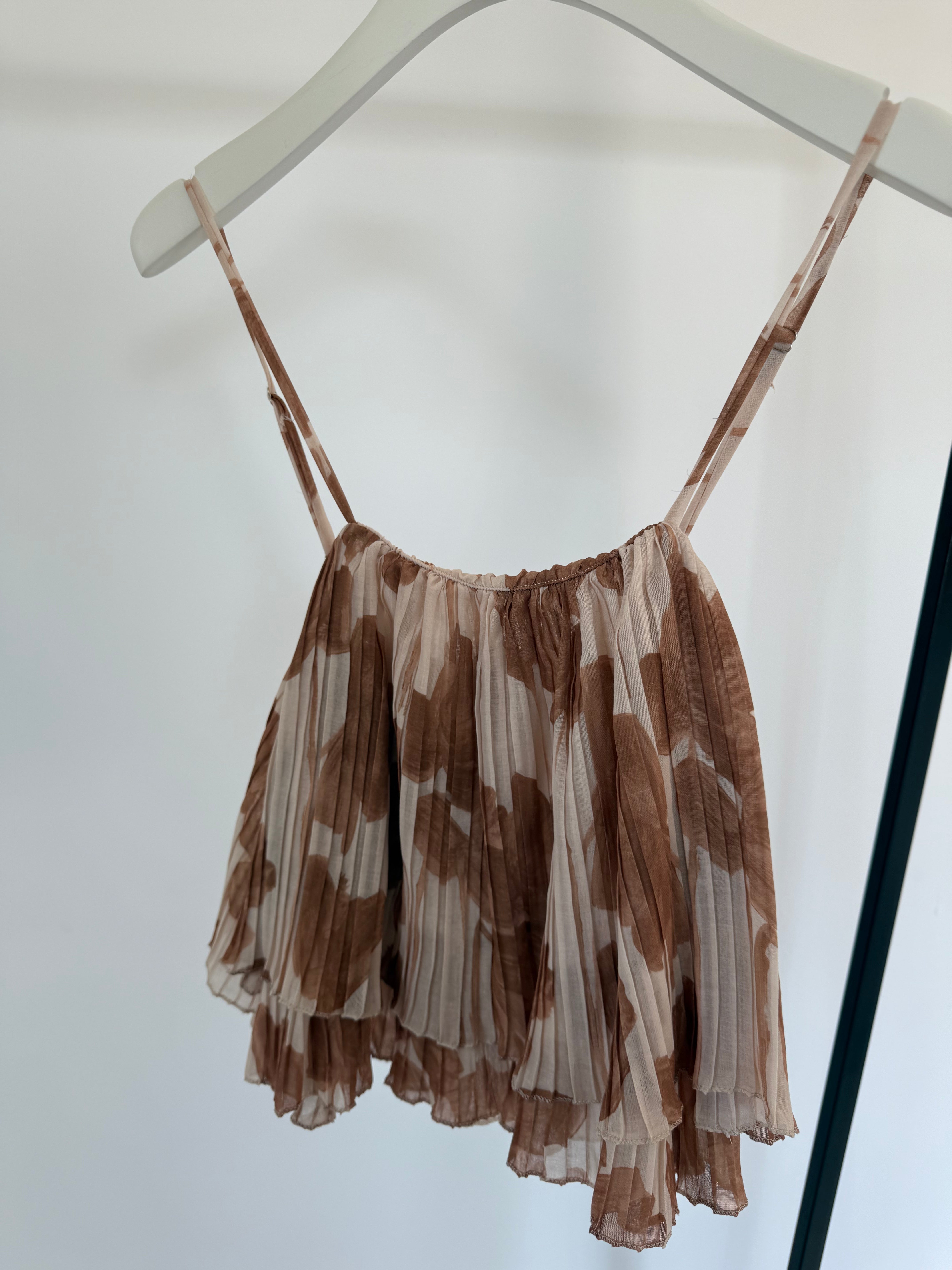 Spaghetti Cropped Top Plissee