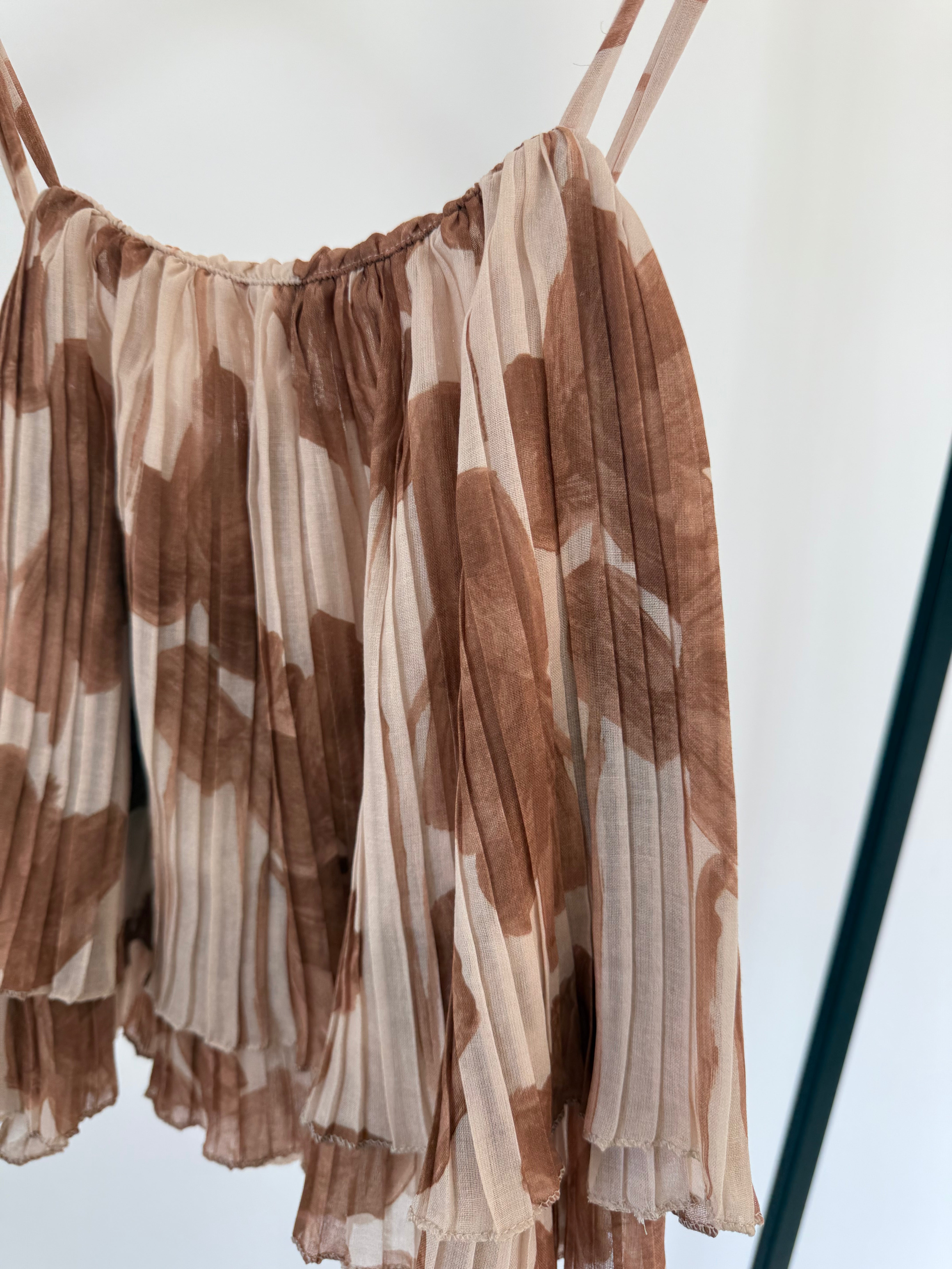 Spaghetti Cropped Top Plissee