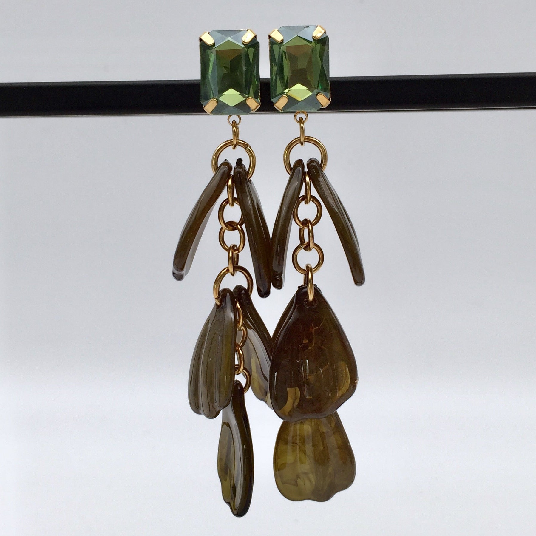 Ohrring Gem Hanging Leaves