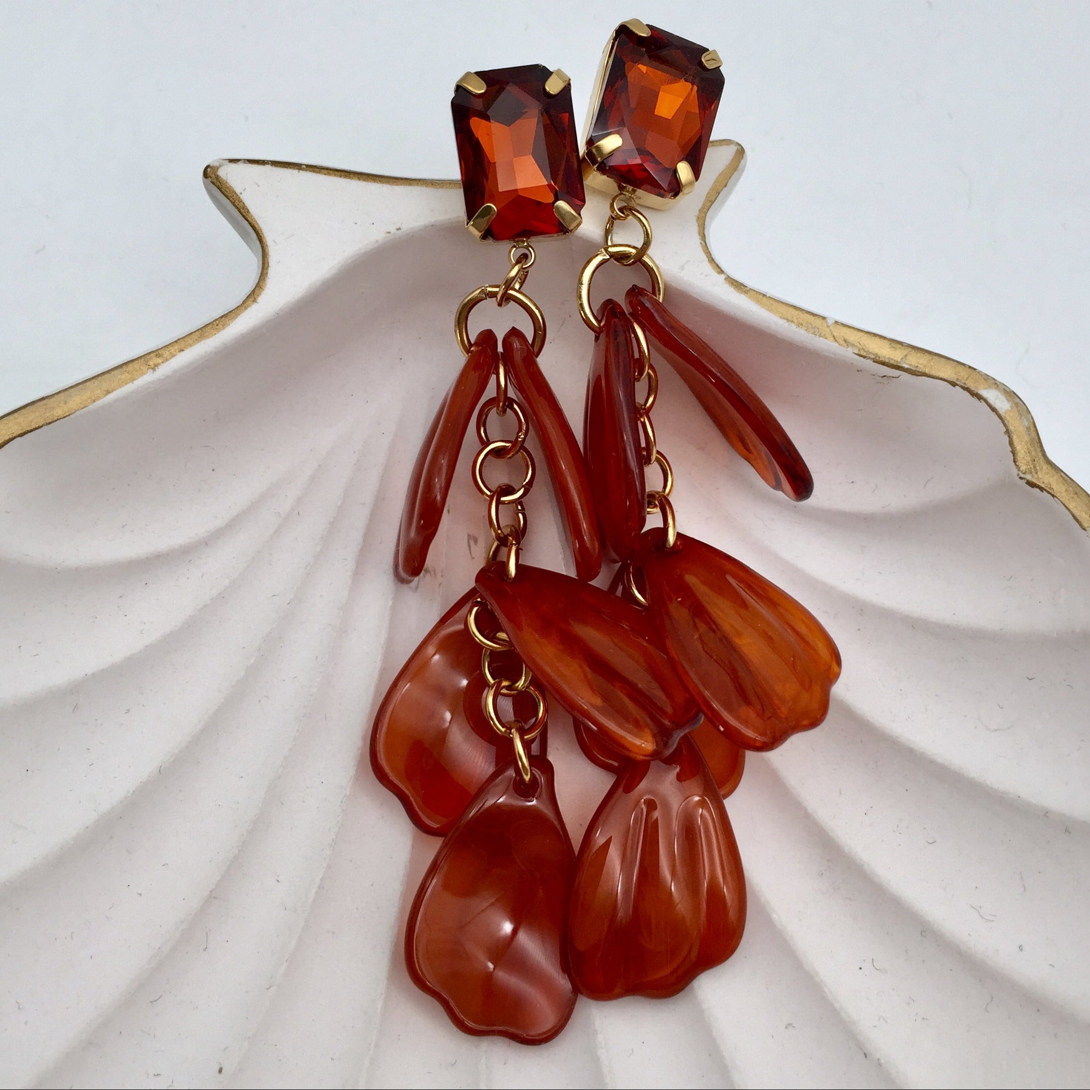Ohrring Gem Hanging Leaves