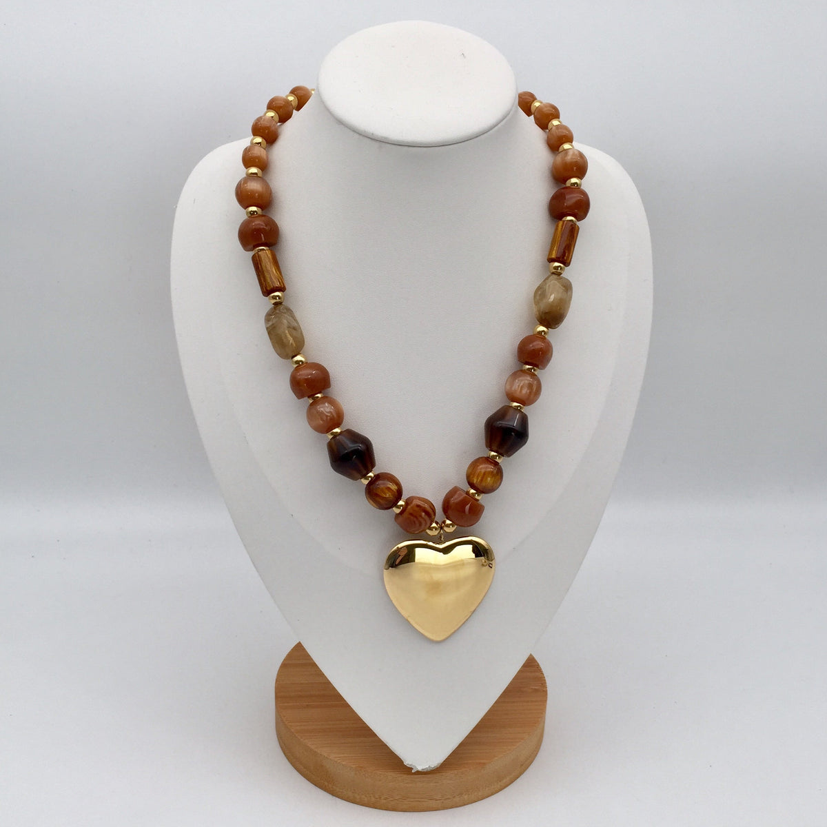Chunky Pearls Kette Big Heart