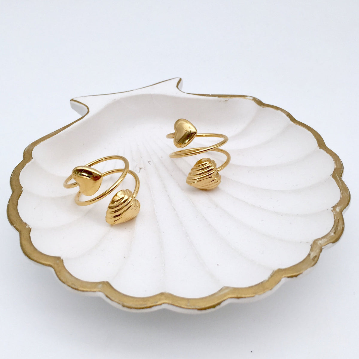 Circle Ring Double Heart