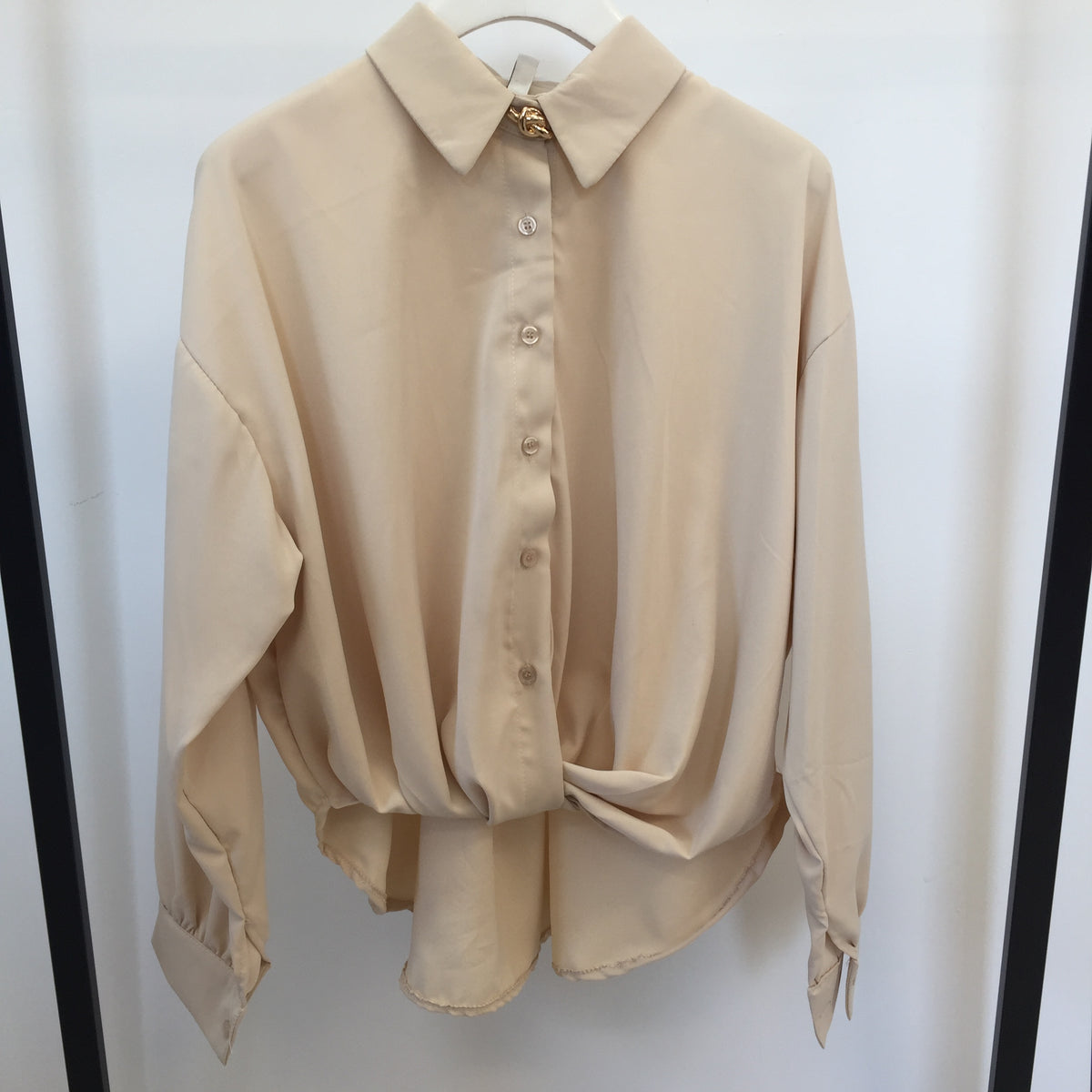 Cross Bluse Gold Button