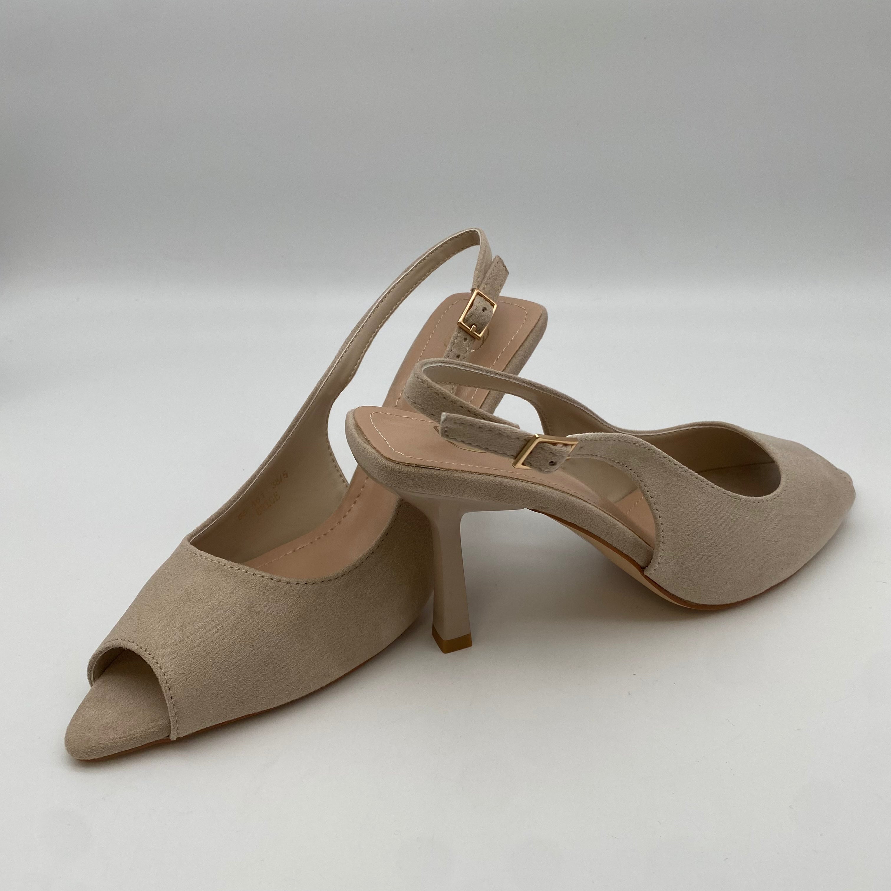 Sling Back Open Toe Pumps