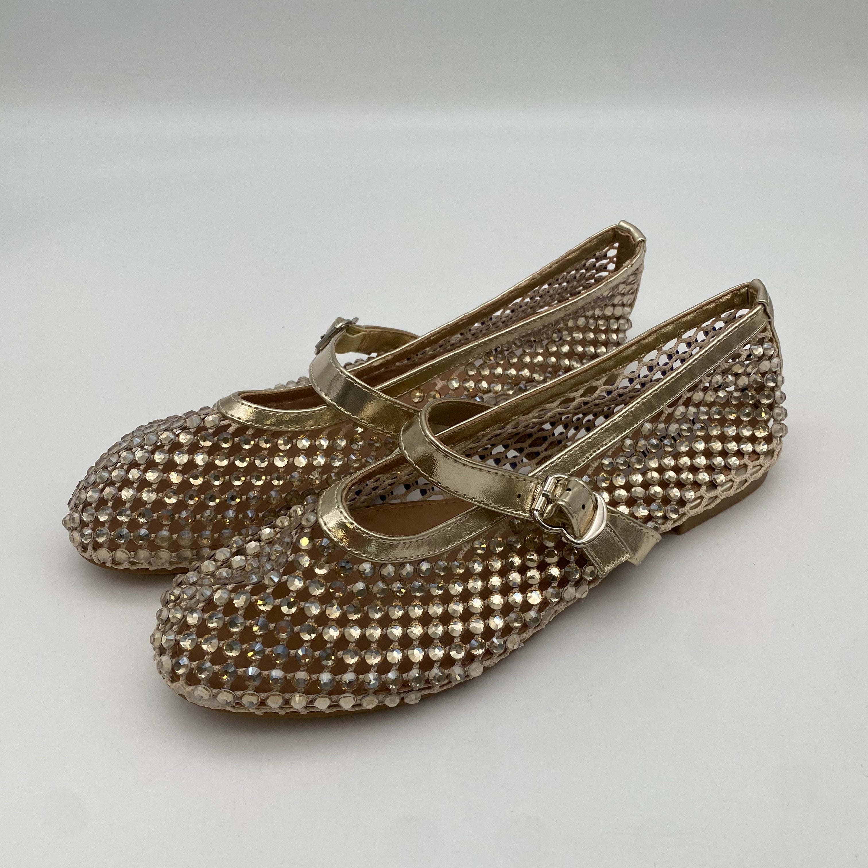 Shiny Ballerinas mit Riemchen