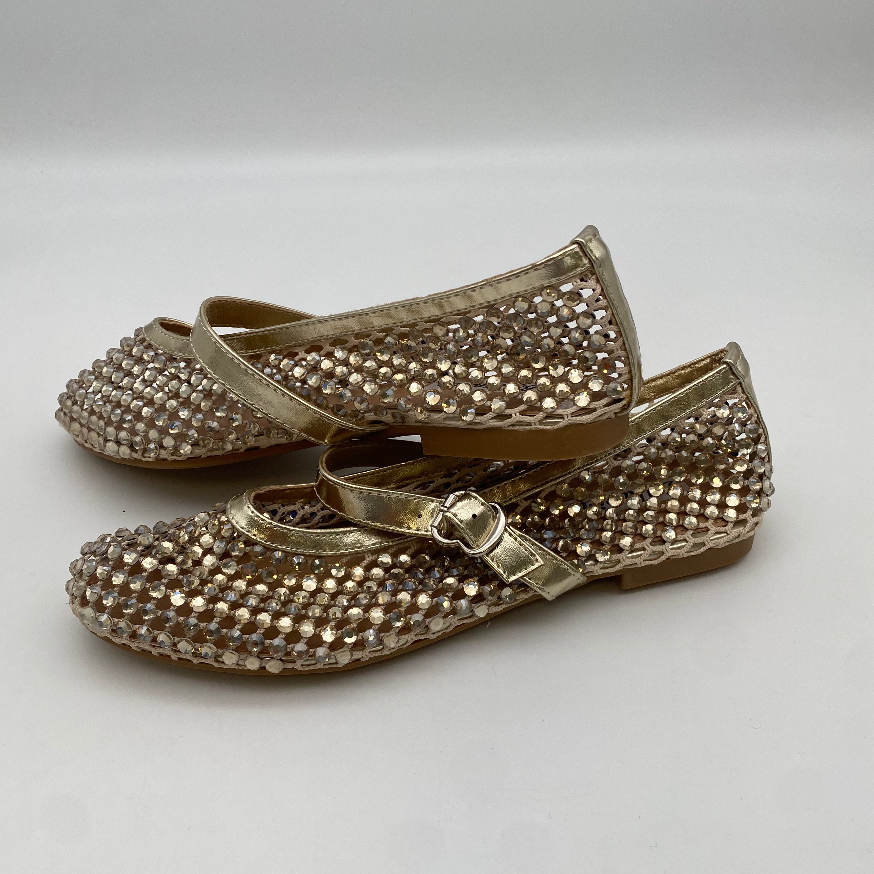 Shiny Ballerinas mit Riemchen