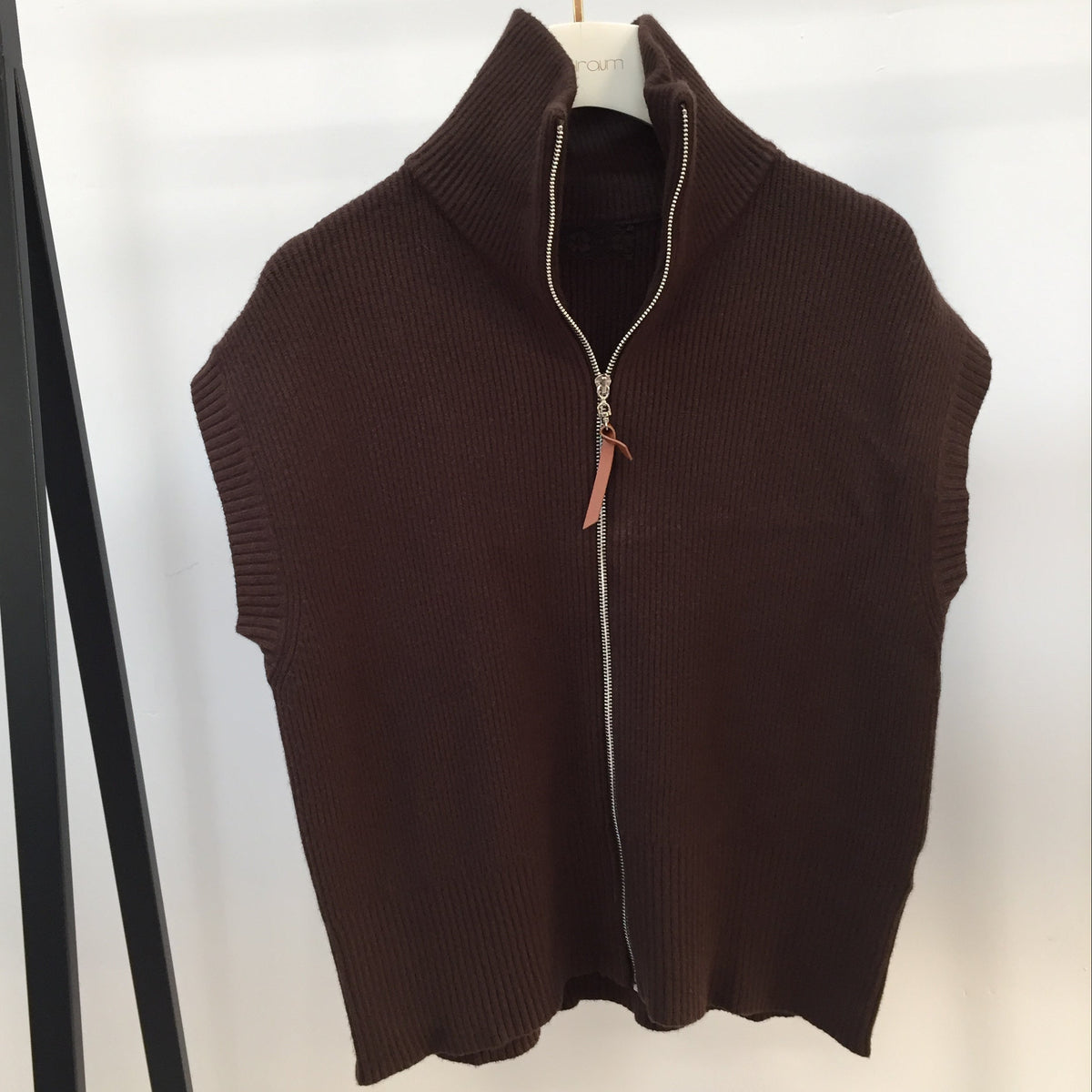 Zip Strickweste High Collar