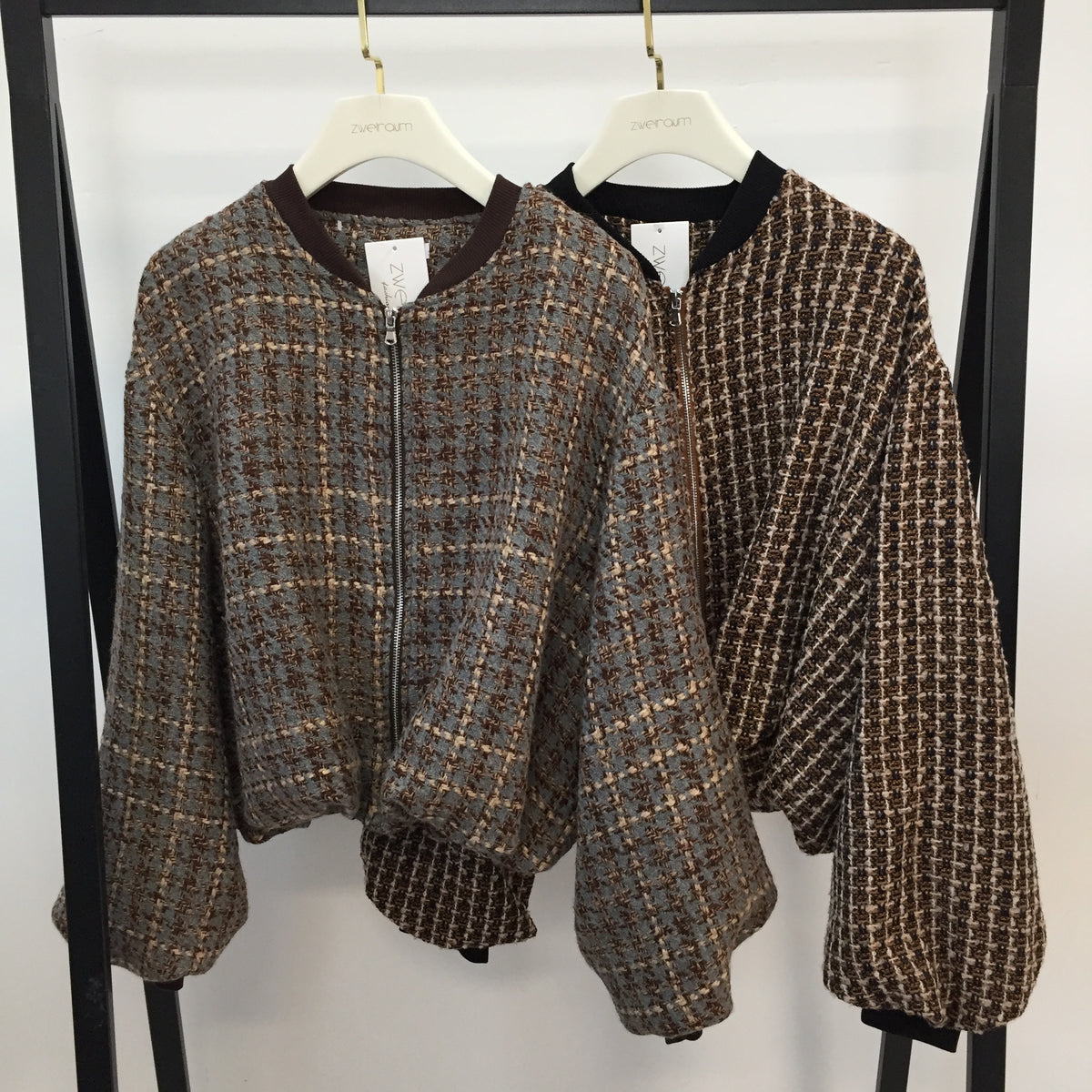Cropped Jacke Tweed Look