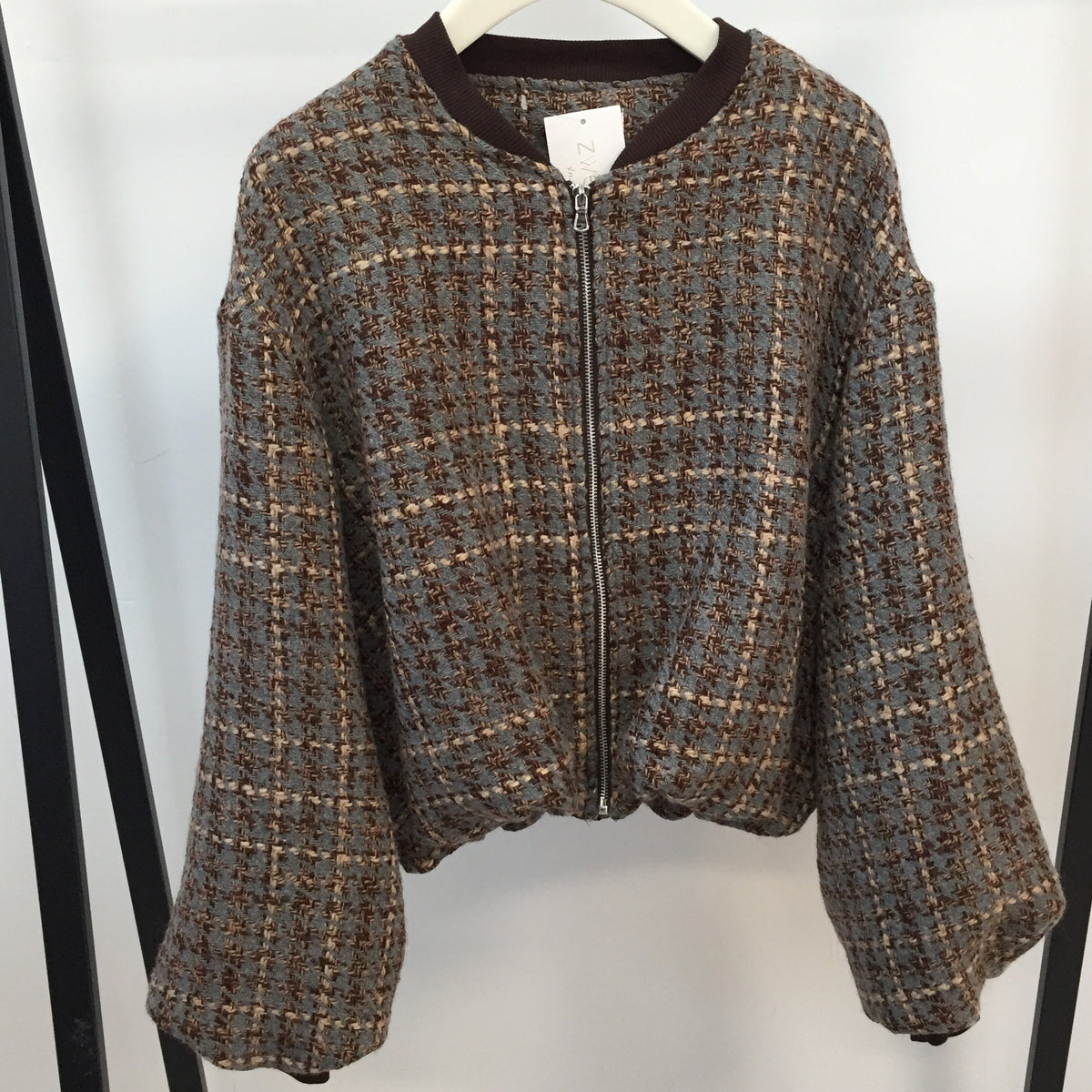 Cropped Jacke Tweed Look