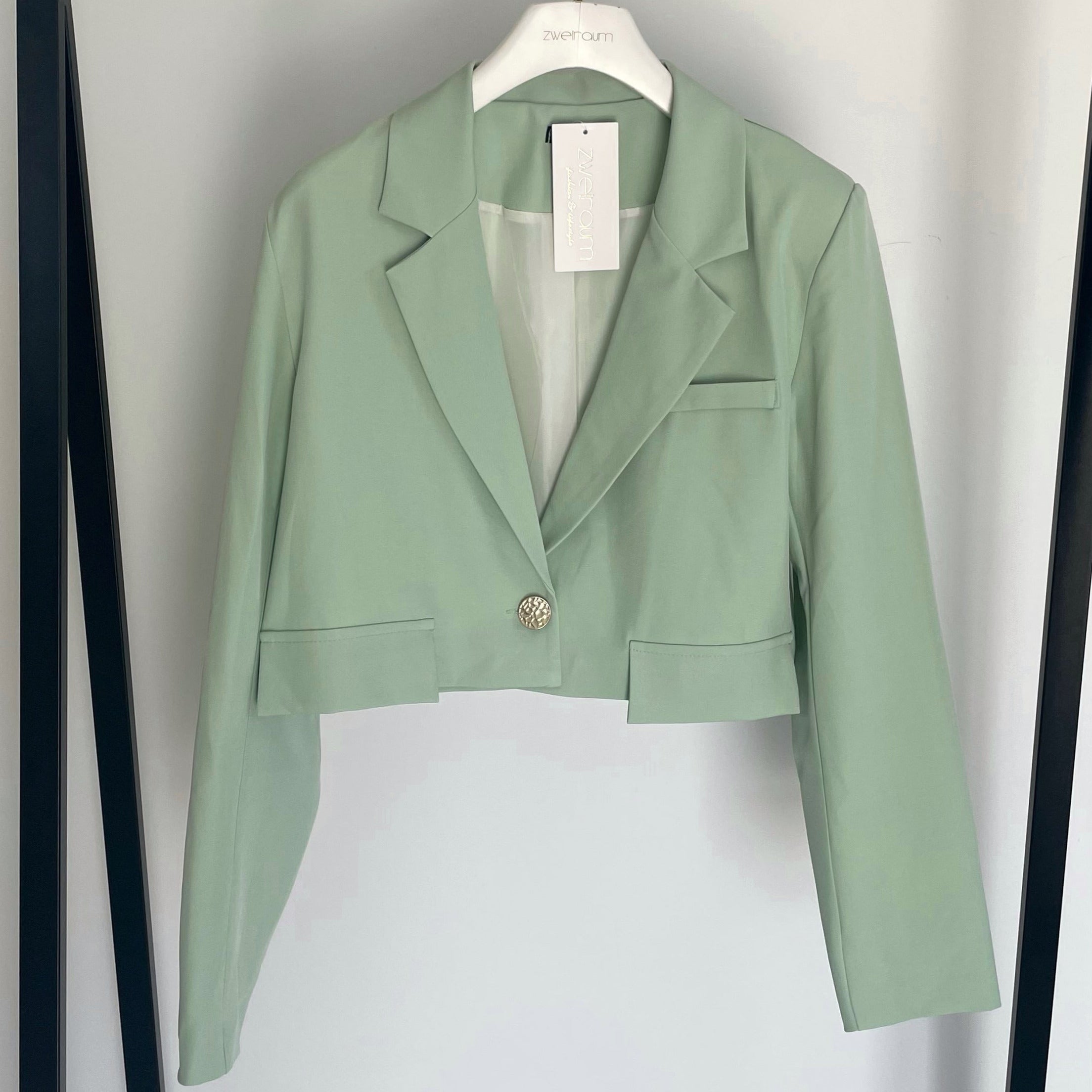 Cropped Blazer Structured Button