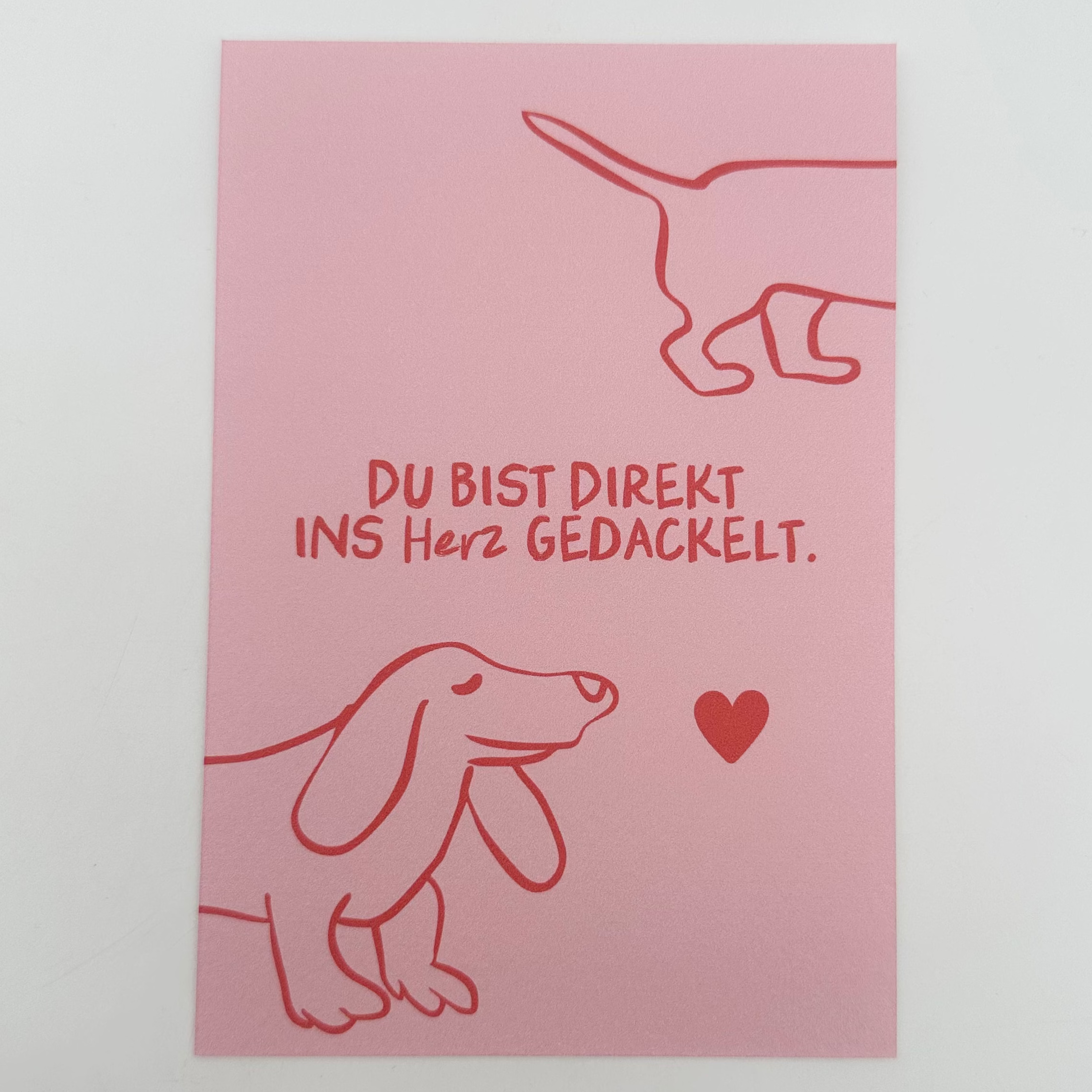 Postkarte ins Herz gedackelt