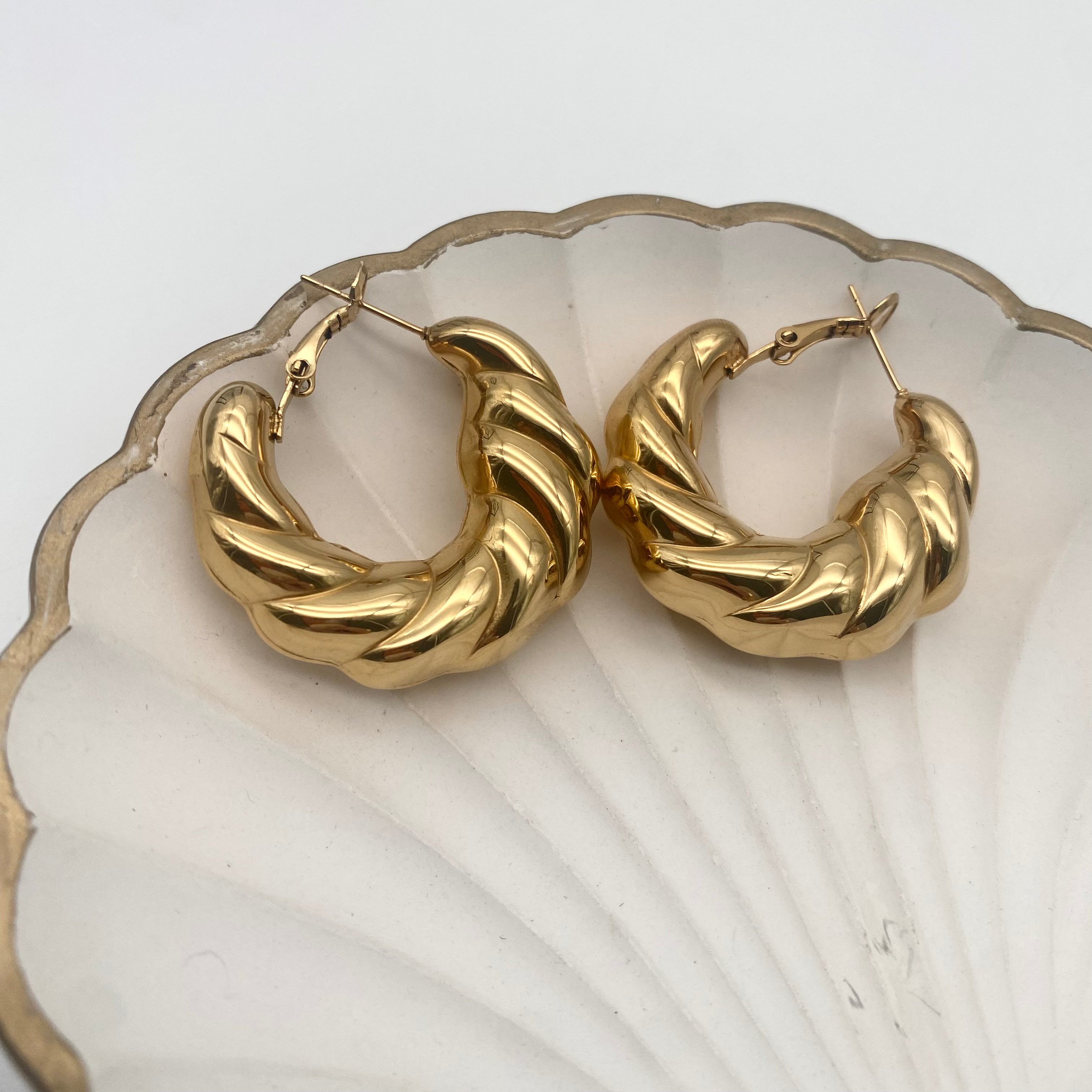 Ohrringe Chunky Hoops Twisted